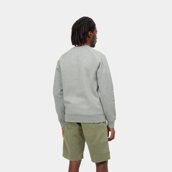 Carhartt WIP  Chase Crewneck Sweatshirt Grey Heather - Gold