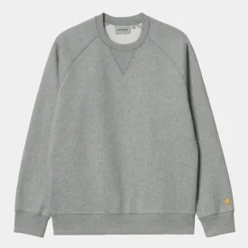 Carhartt WIP  Chase Crewneck Sweatshirt Grey Heather - Gold