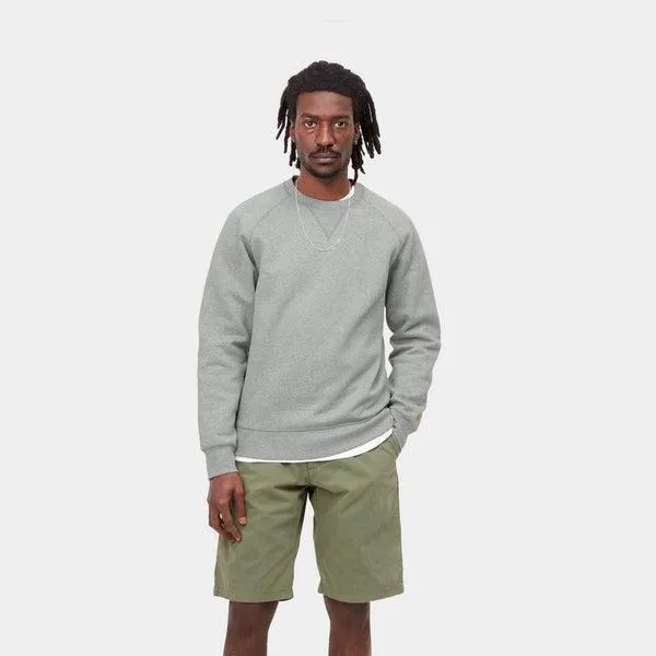 Carhartt WIP  Chase Crewneck Sweatshirt Grey Heather - Gold