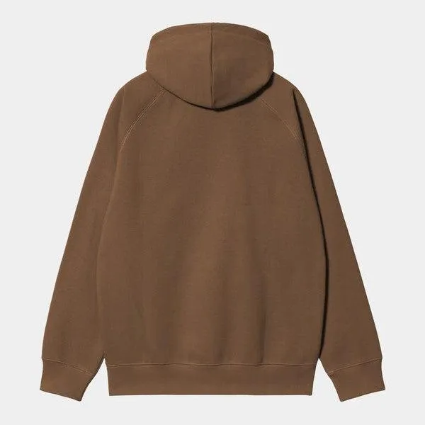 Carhartt WIP Hooded Chase Sweatshirt Chocolate - Gold