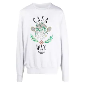 CASABLANCA CASA WAY GREY CREW NECK SWEATSHIRT