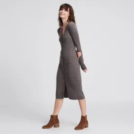 Cashmere Ribbed Cardigan Dress