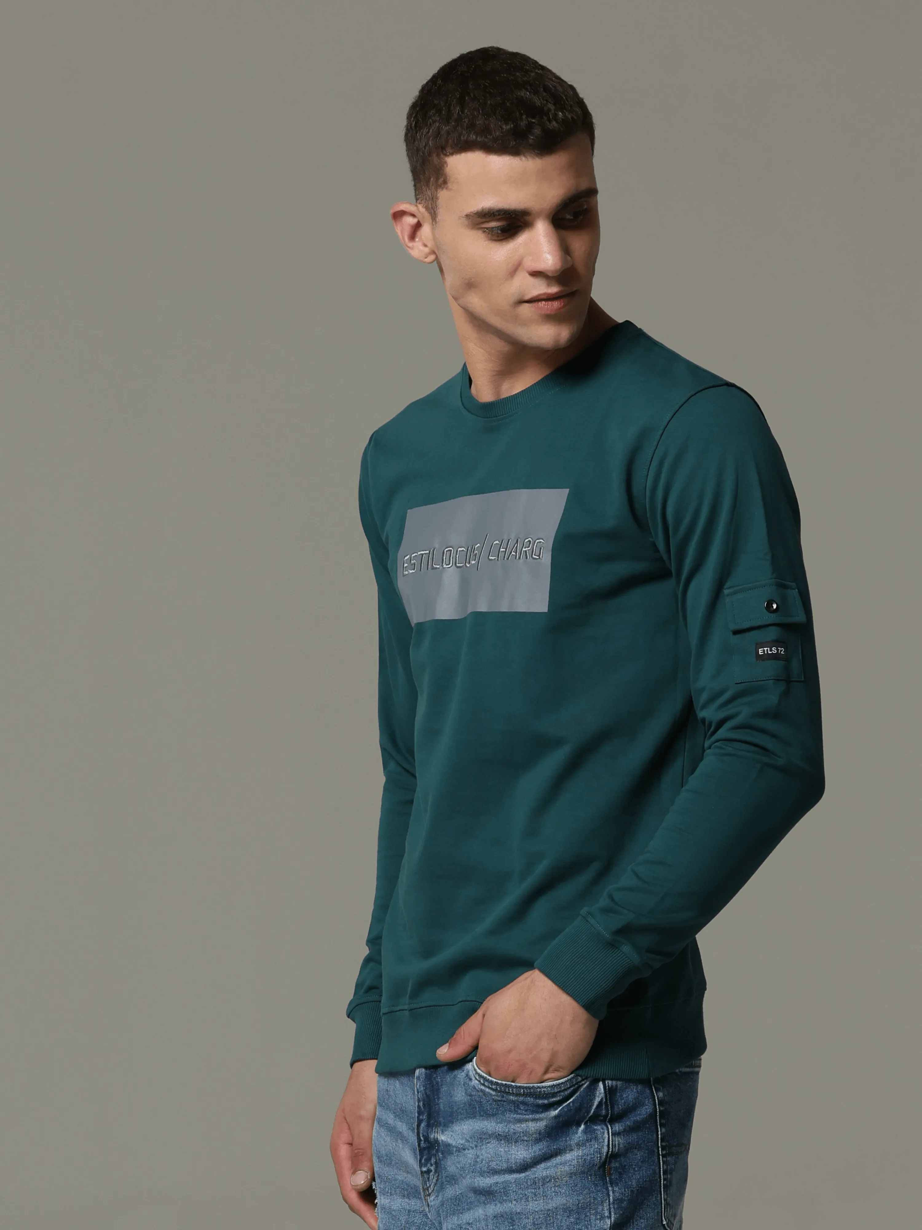 Charg Cargo Teal Sweat Shirt