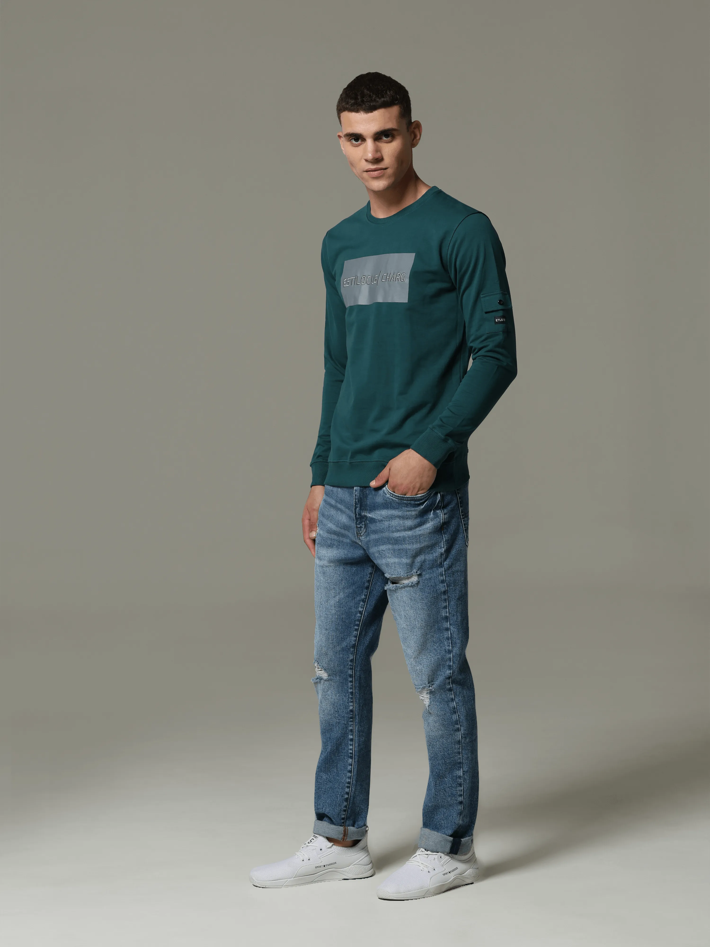 Charg Cargo Teal Sweat Shirt