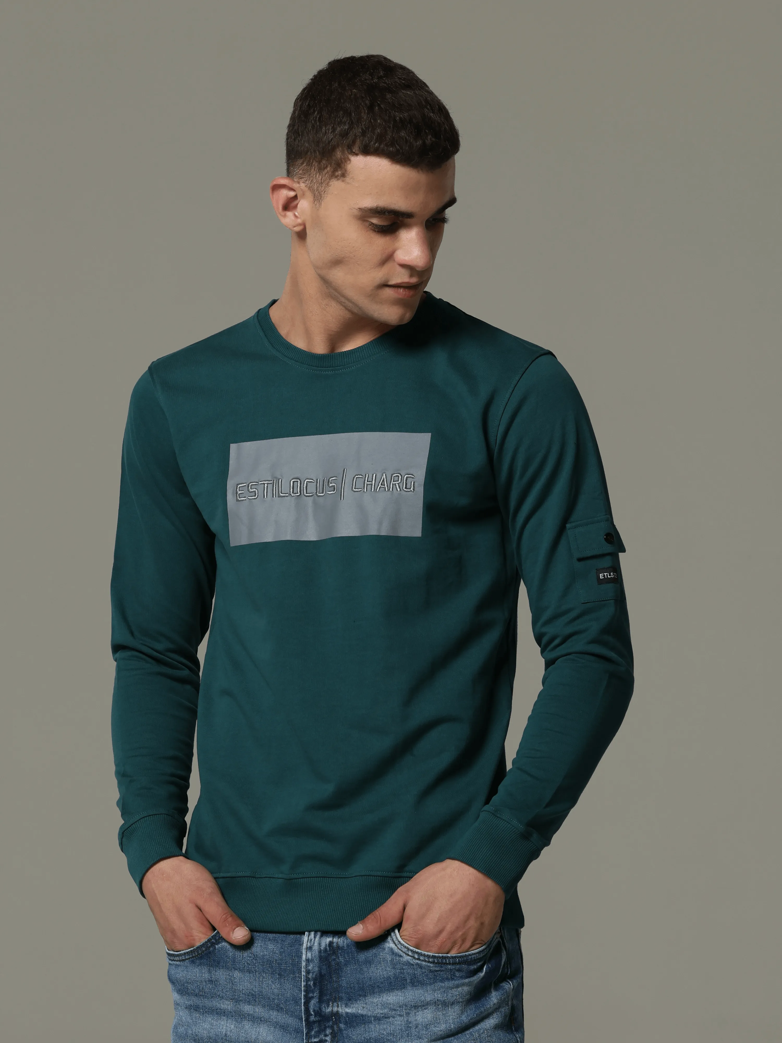 Charg Cargo Teal Sweat Shirt