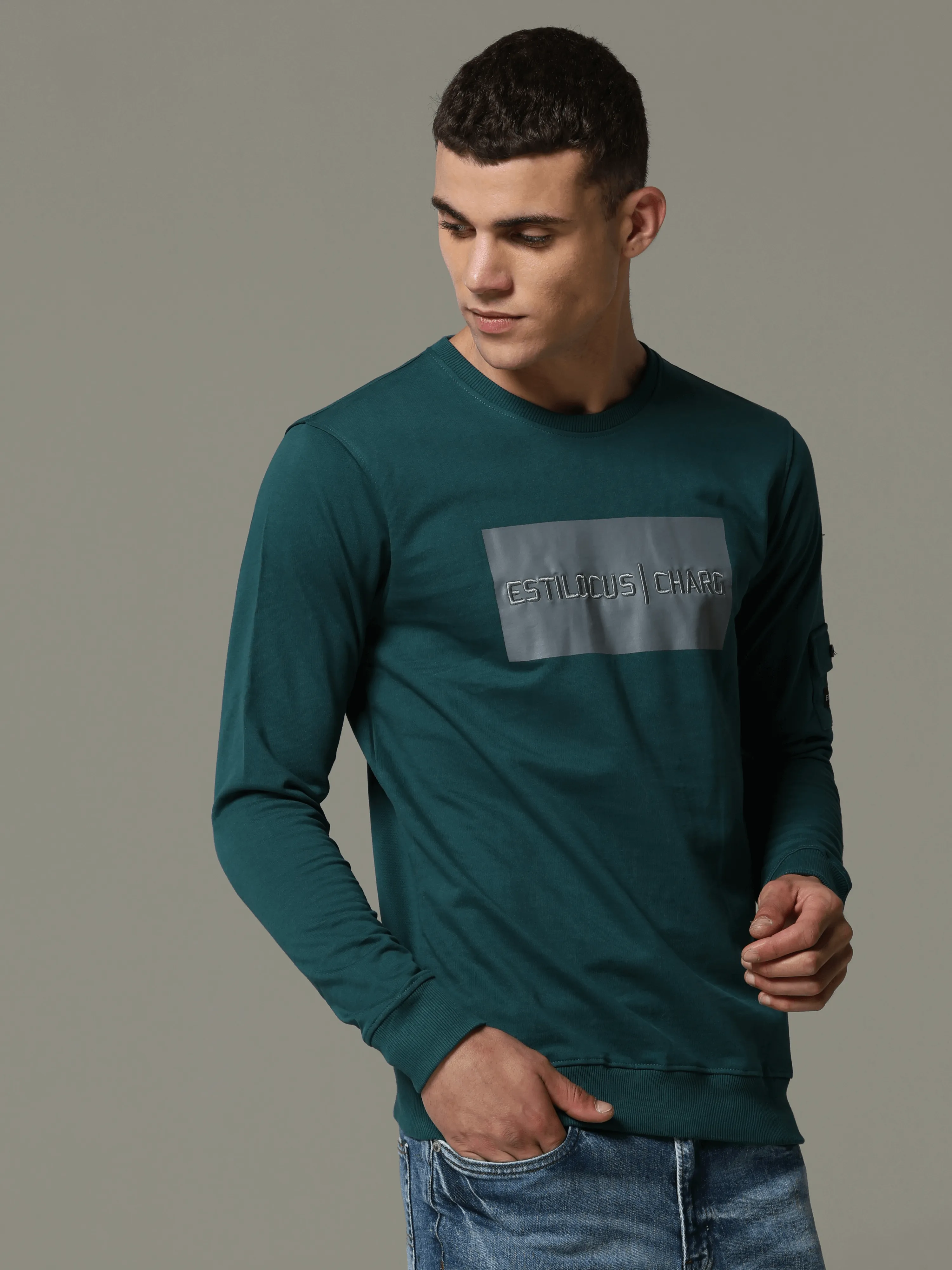 Charg Cargo Teal Sweat Shirt