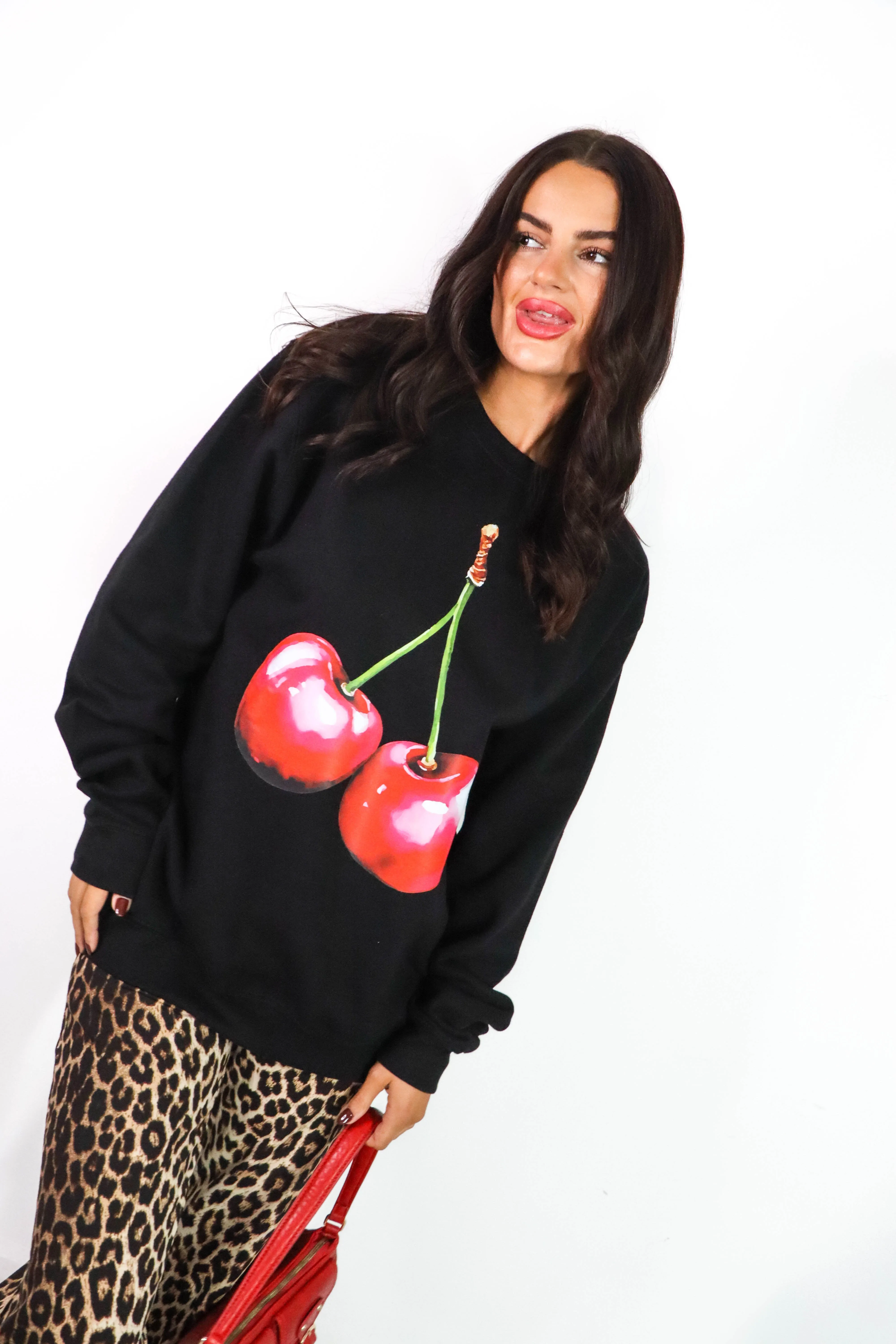 Cherry Bomb - Black Cherry Graphic Sweatshirt