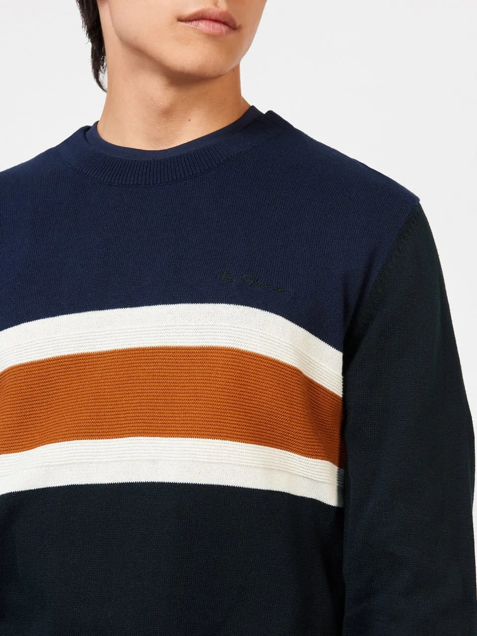 Chest Stripe Crewneck Sweater