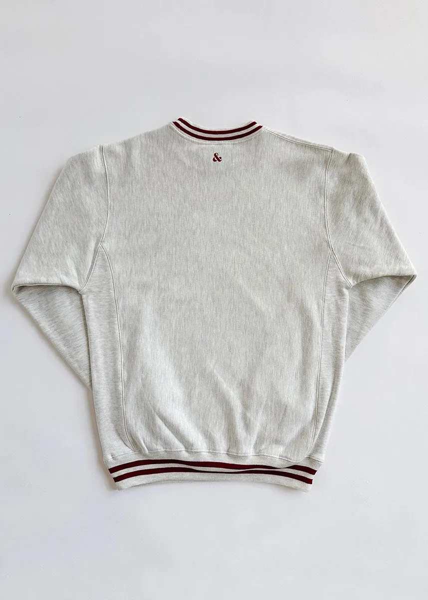 Chicago Champion Striped Rib Crewneck - Cardinal