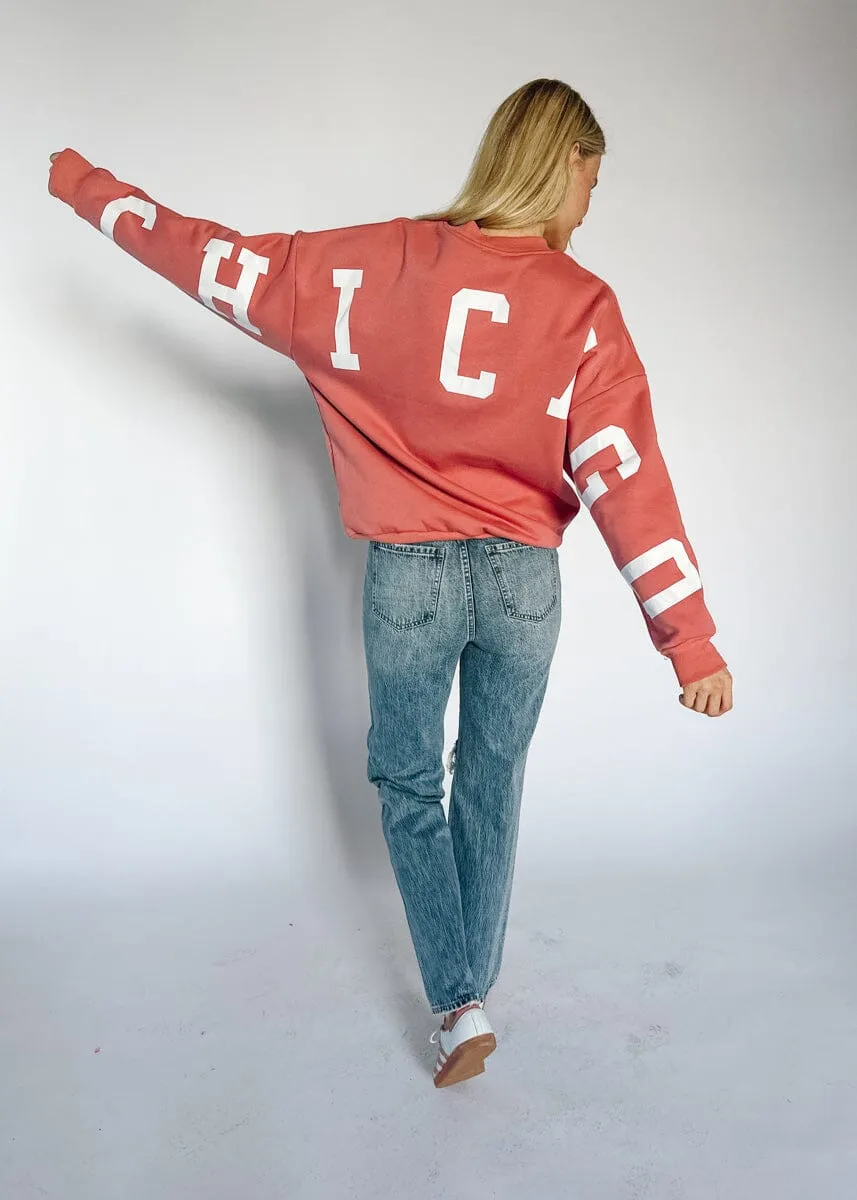 Chicago Oversized Sweatshirt - Terracotta