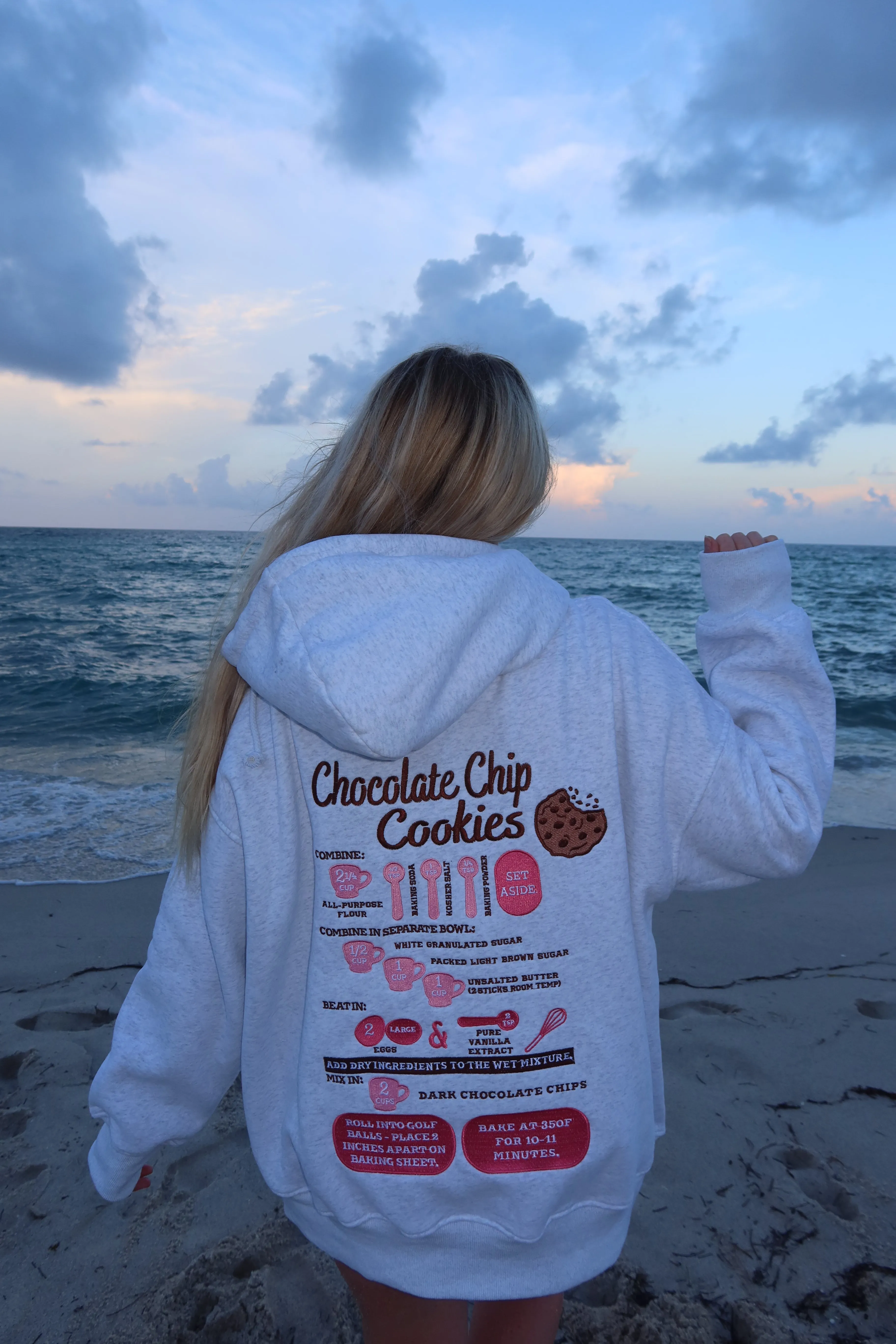 Chocolate Chip Cookie Recipe Embroider Hoodie