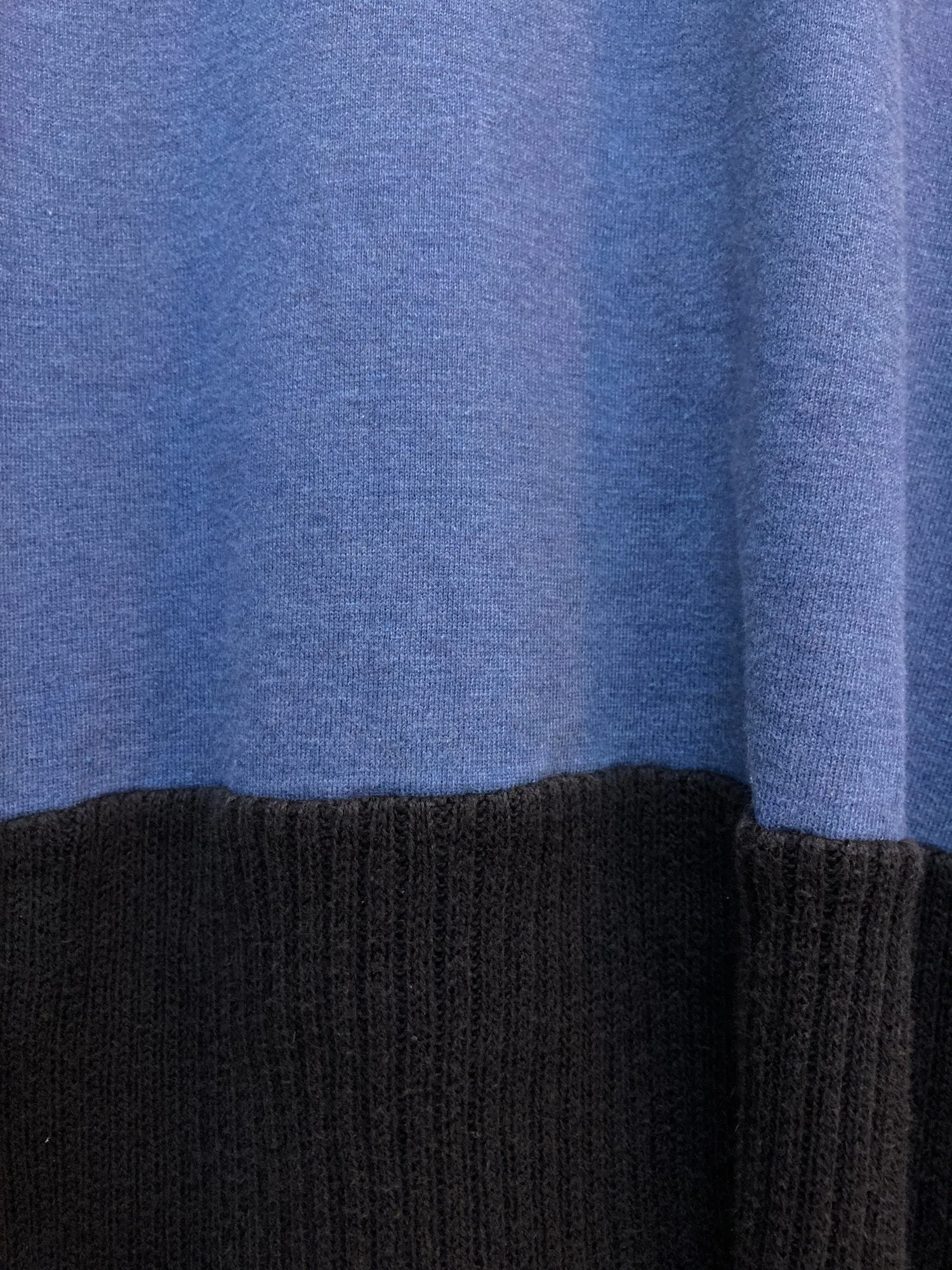 Comme des Garcons Homme 1994 blue cotton ribbed hem panel sweatshirt - S M