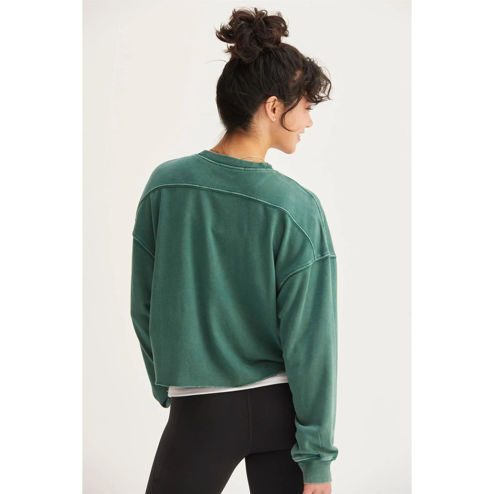 CROPPED CREWNECK SWEATSHIRT WITH RAW HEM