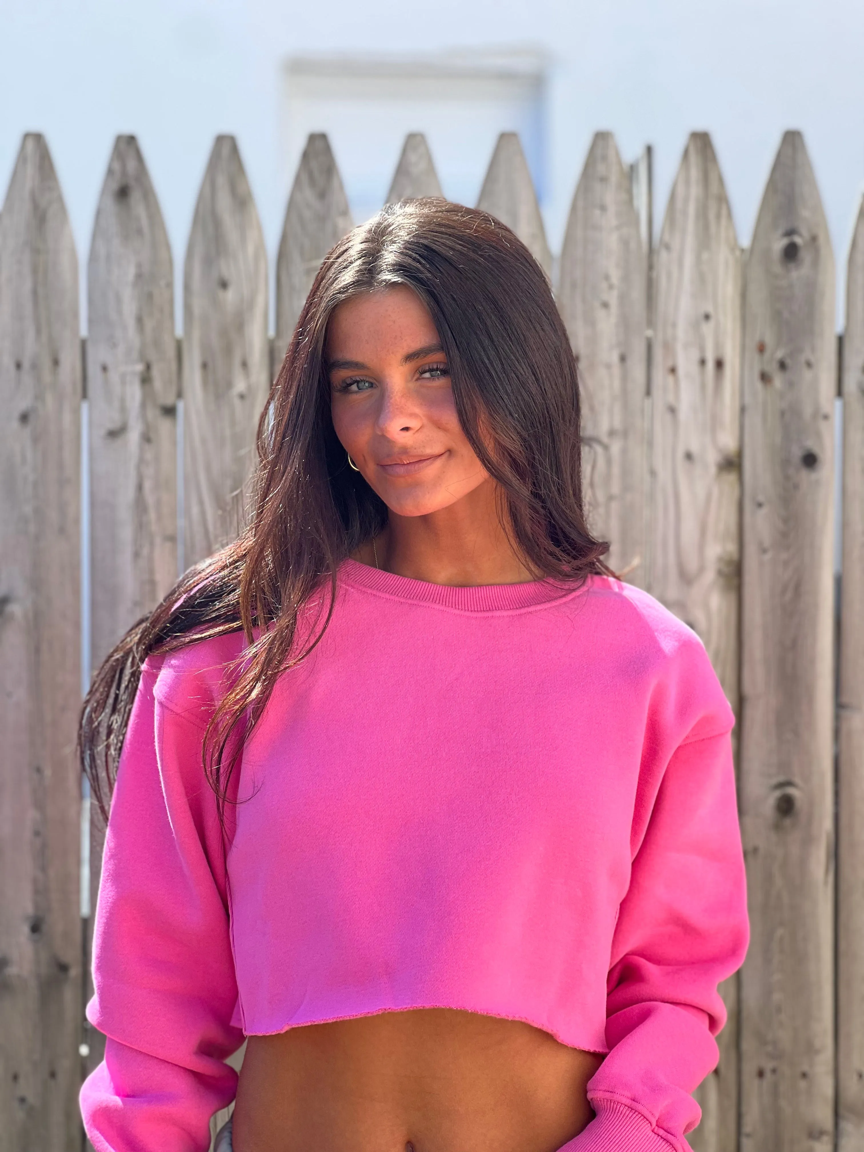 Cropped Fleece Sweatshirt