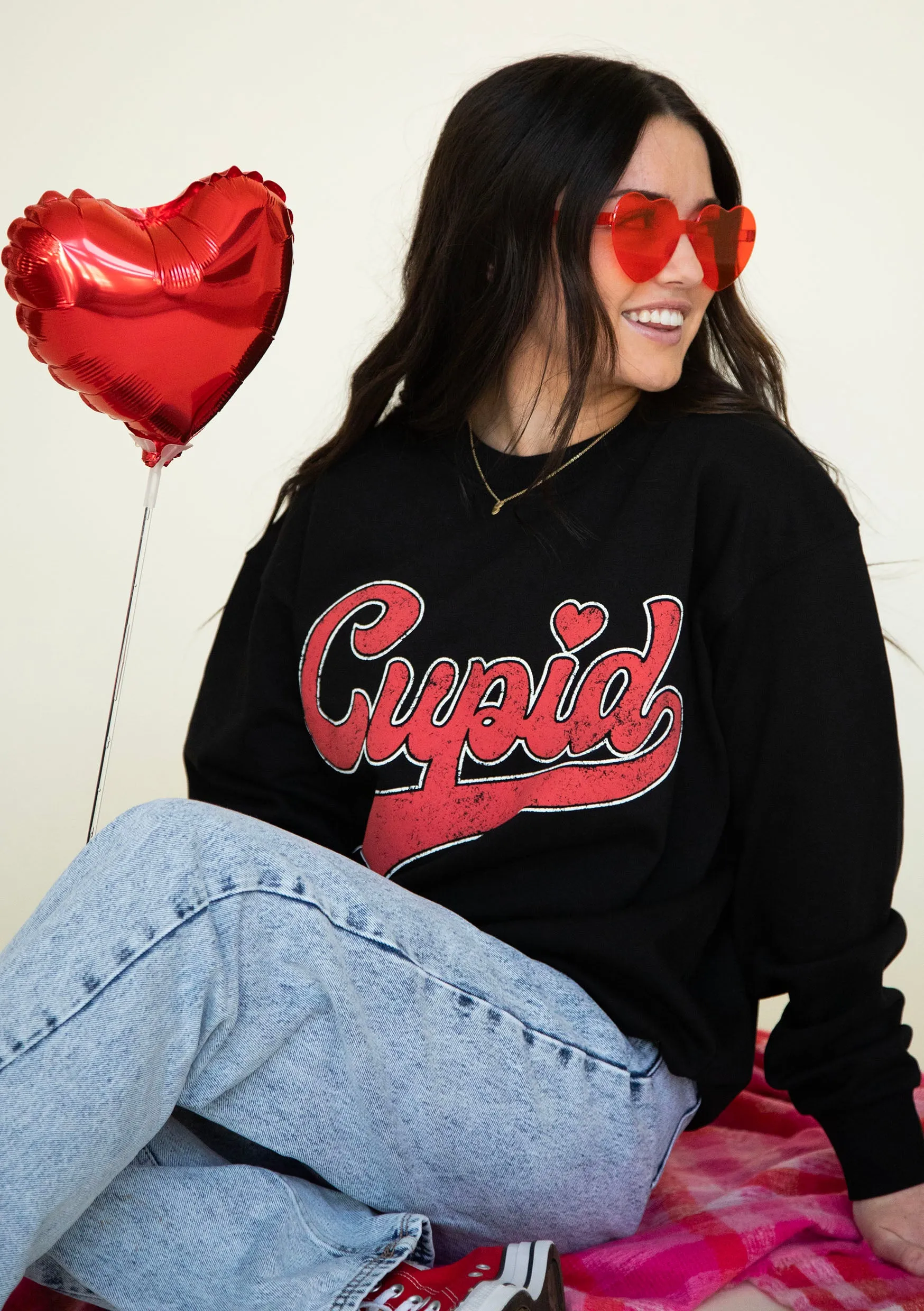 Cupid Valentine's Graphic Brushed Sweatshirt