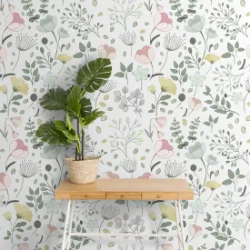 Cute Pastel Shades Floral Wallpaper