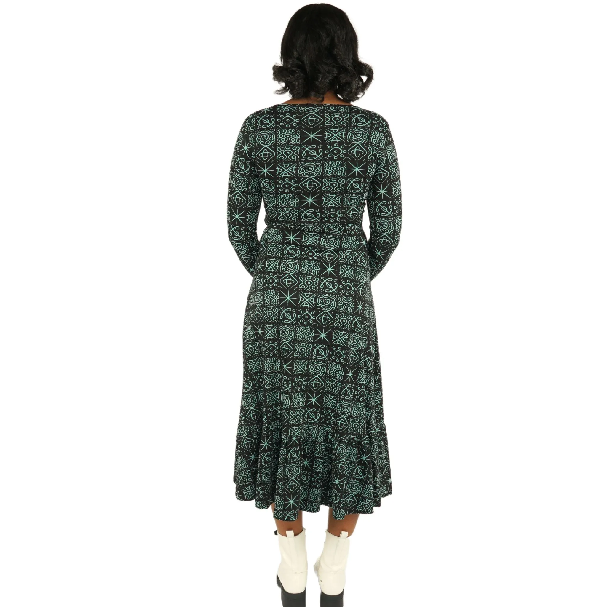 Cymatic Harmony Frill Long Midi Dress (With Waist Seam) [FINAL SALE]