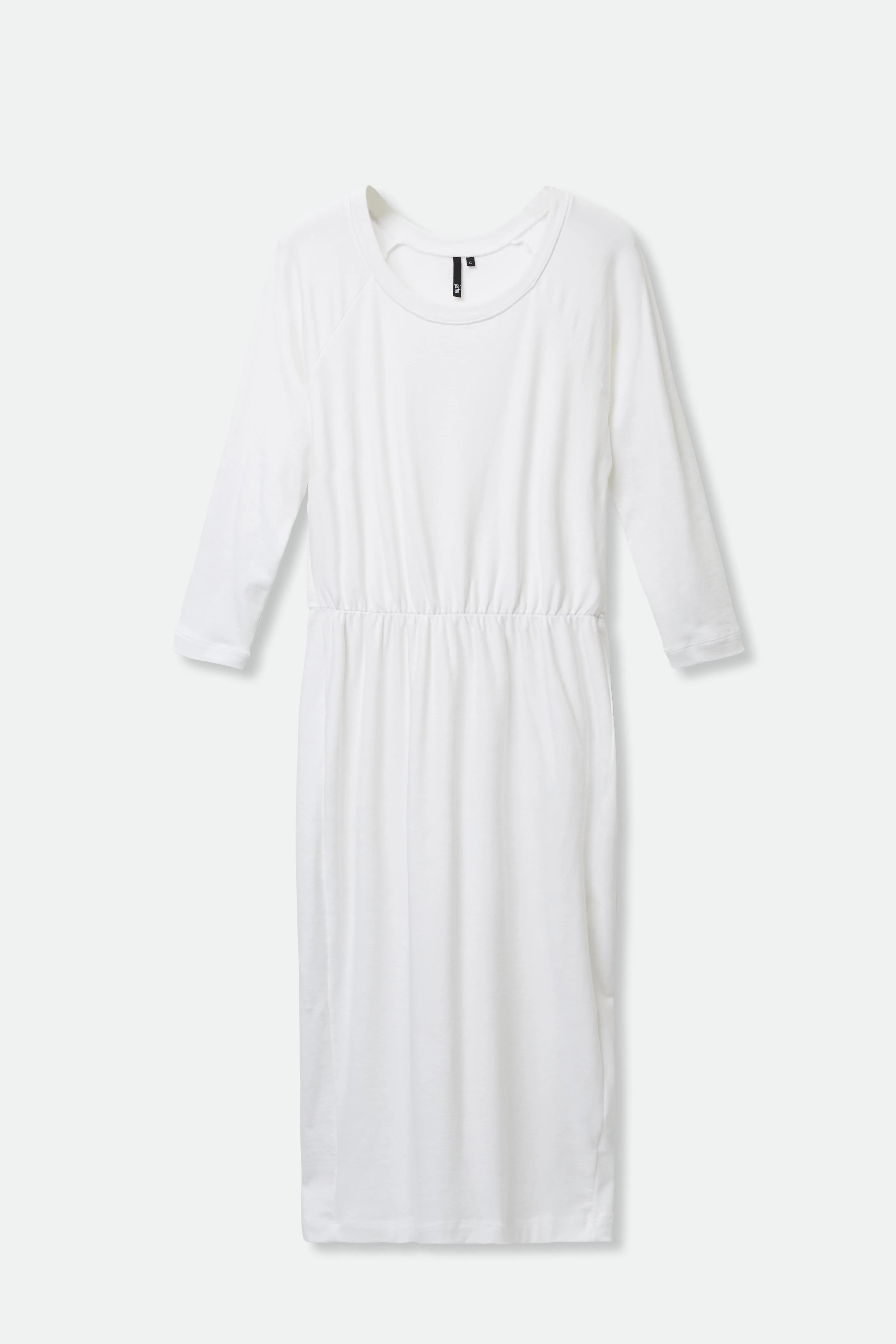 DAKOTA OPEN NECK RAGLAN SLEEVE DRESS IN PIMA COTTON STRETCH