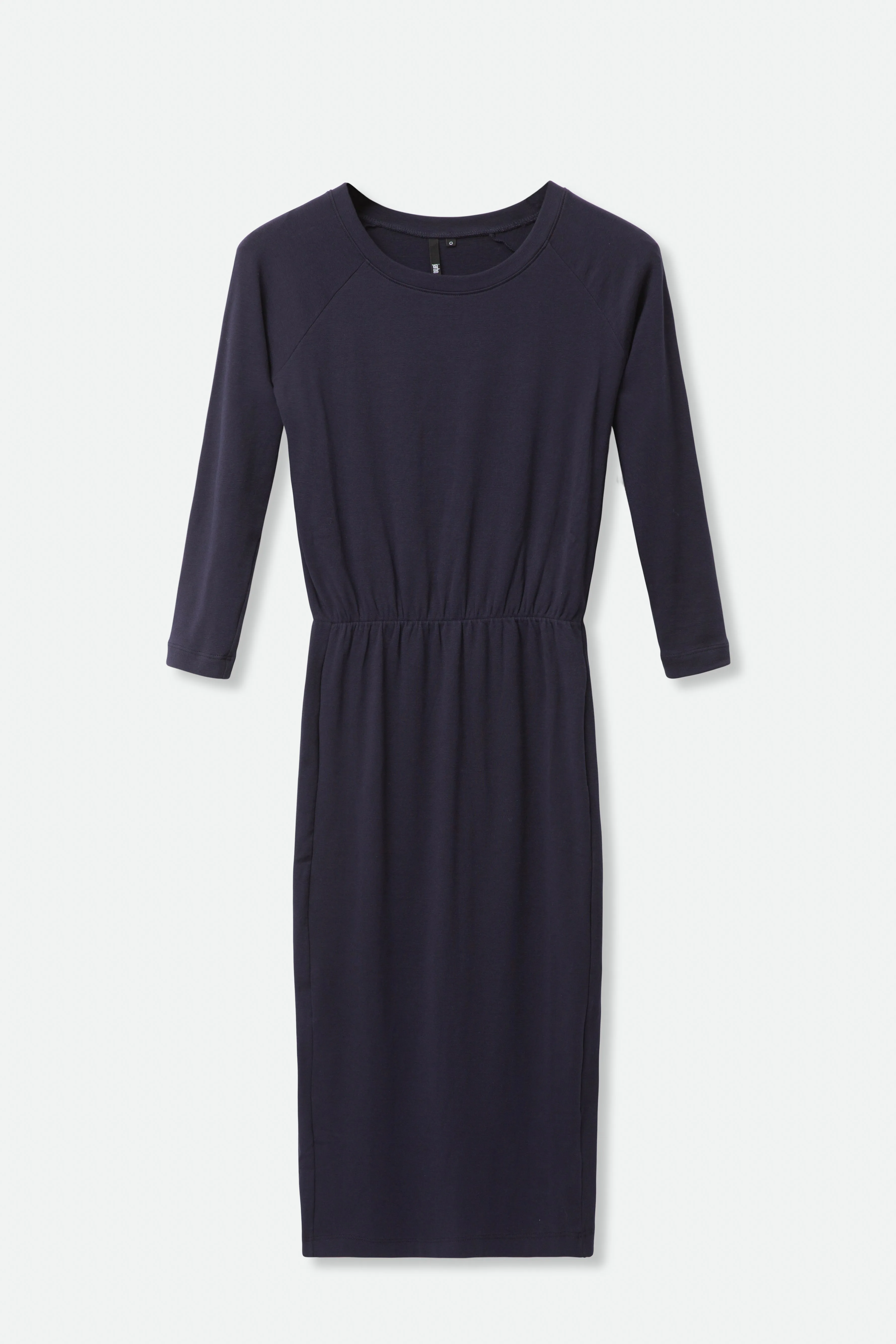 DAKOTA OPEN NECK RAGLAN SLEEVE DRESS IN PIMA COTTON STRETCH