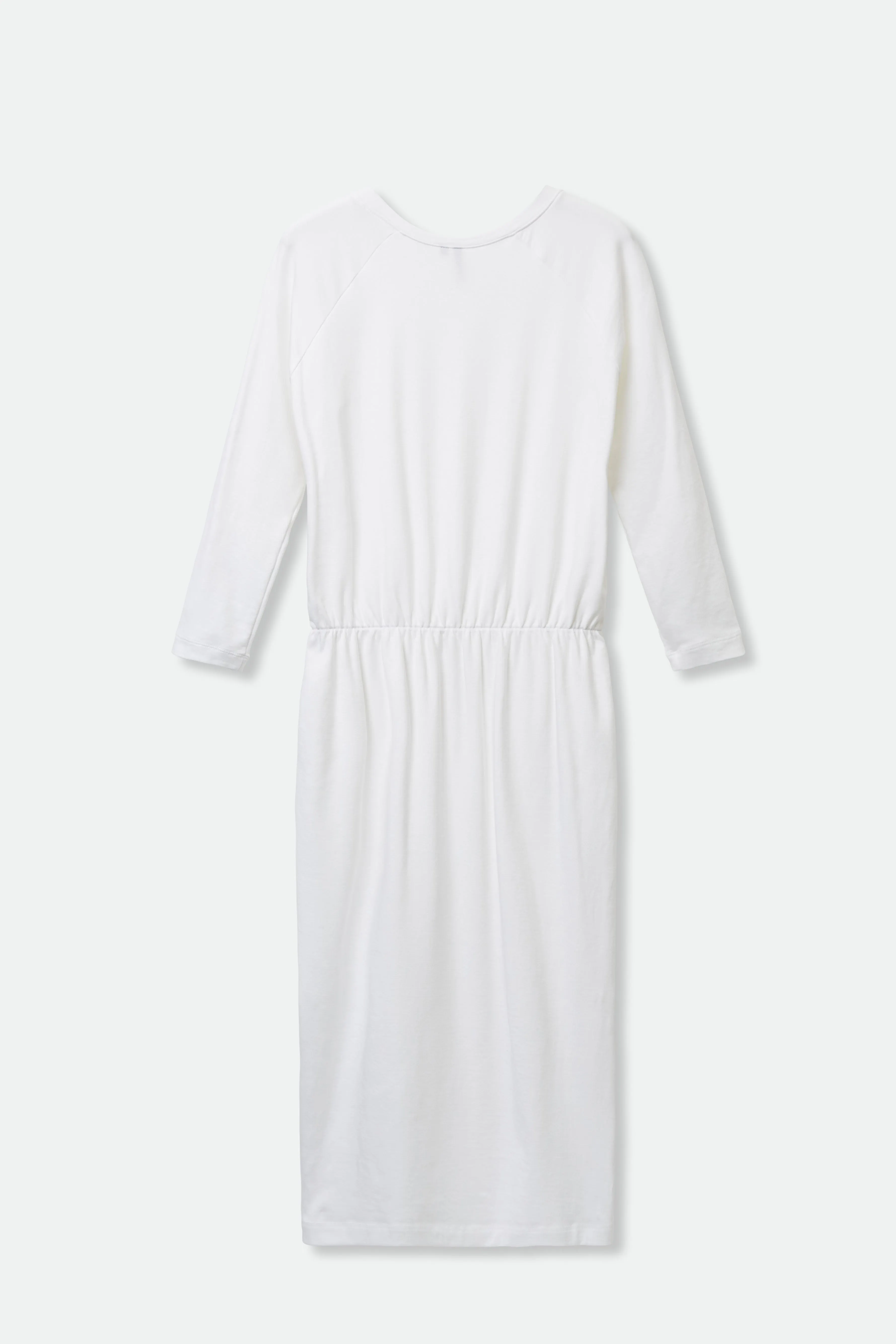 DAKOTA OPEN NECK RAGLAN SLEEVE DRESS IN PIMA COTTON STRETCH