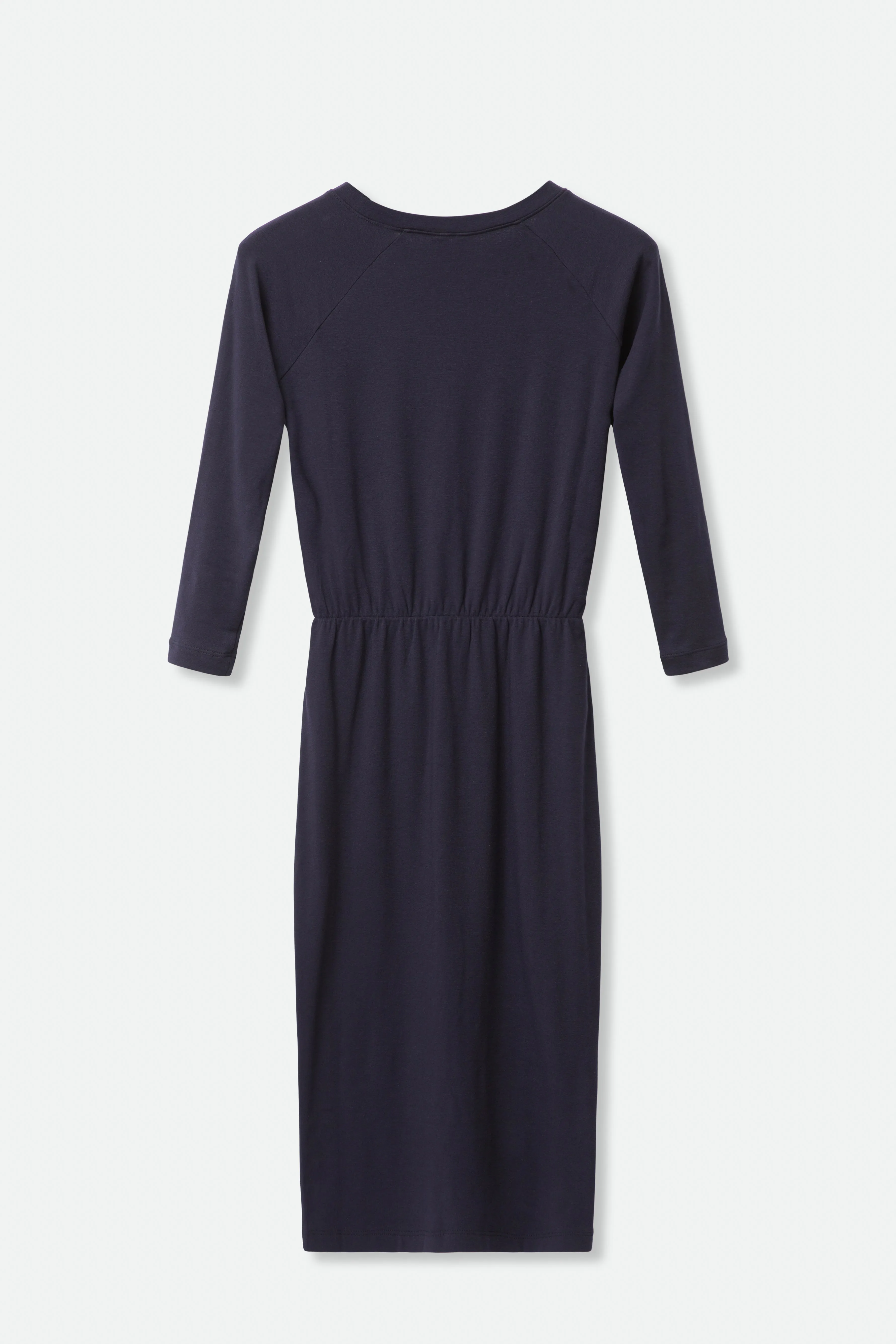 DAKOTA OPEN NECK RAGLAN SLEEVE DRESS IN PIMA COTTON STRETCH