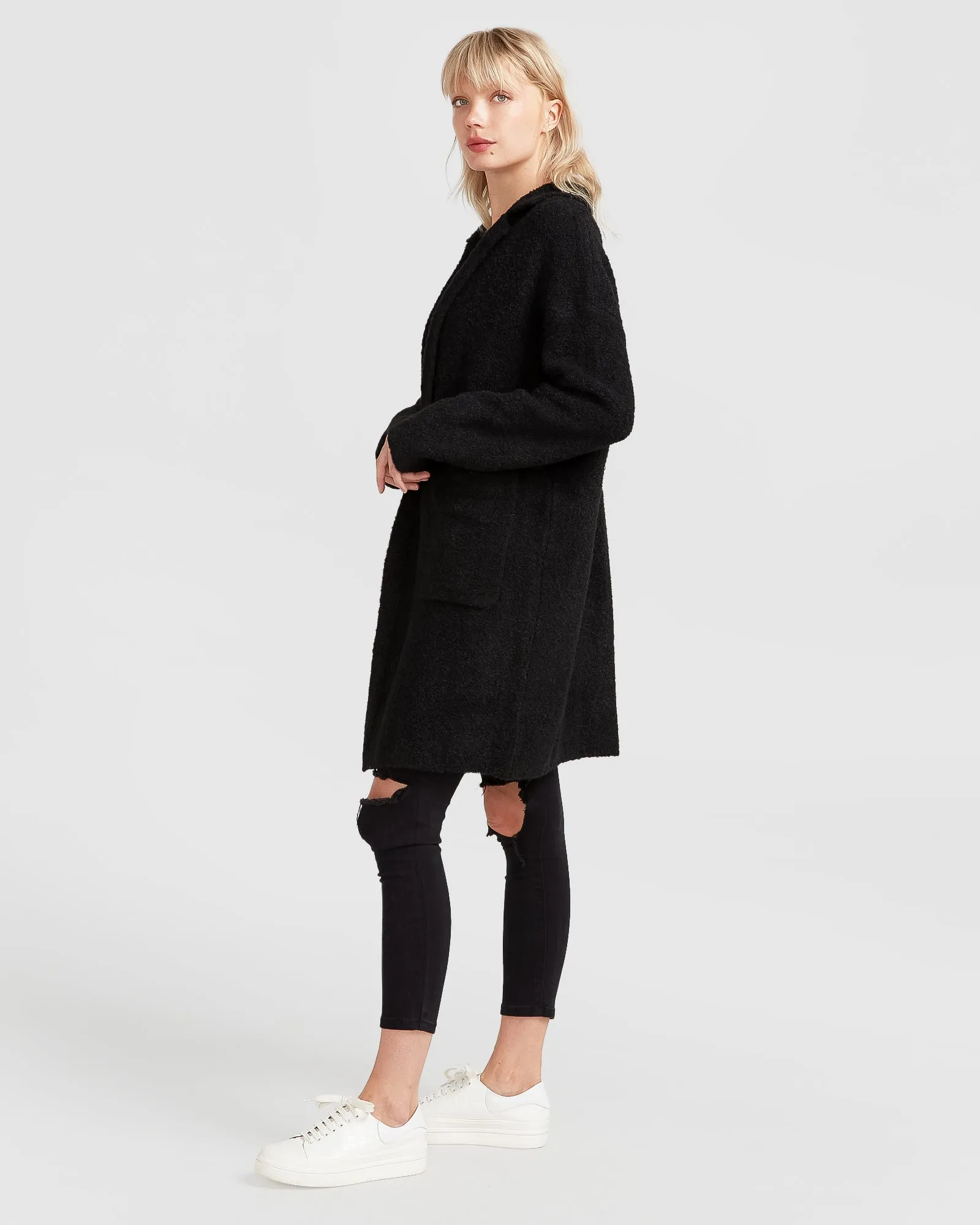 Days Go By Sustainable Blazer Cardigan - Black