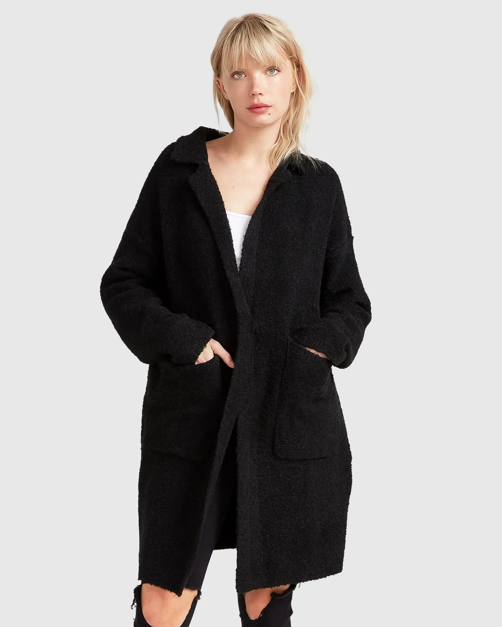 Days Go By Sustainable Blazer Cardigan - Black