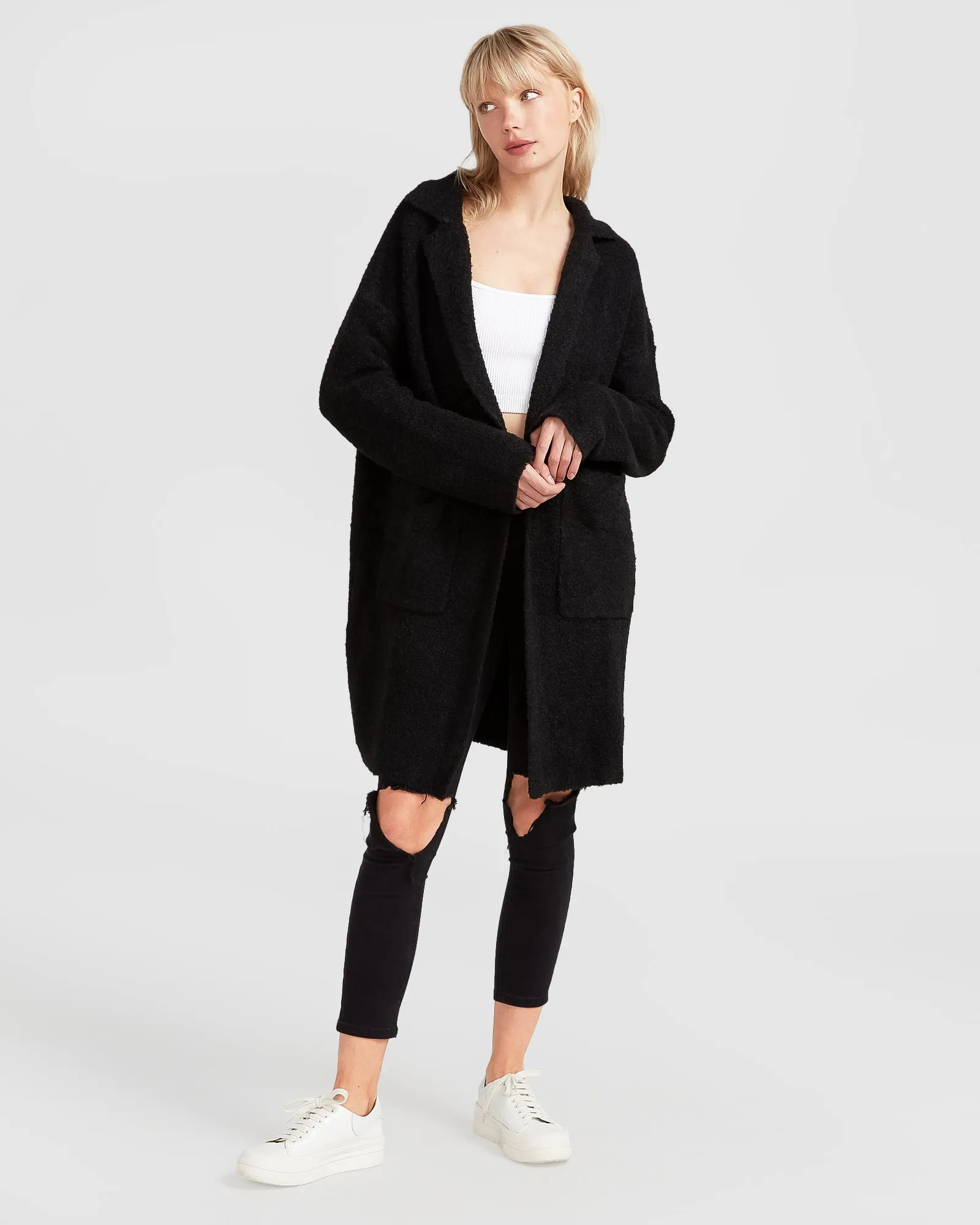 Days Go By Sustainable Blazer Cardigan - Black