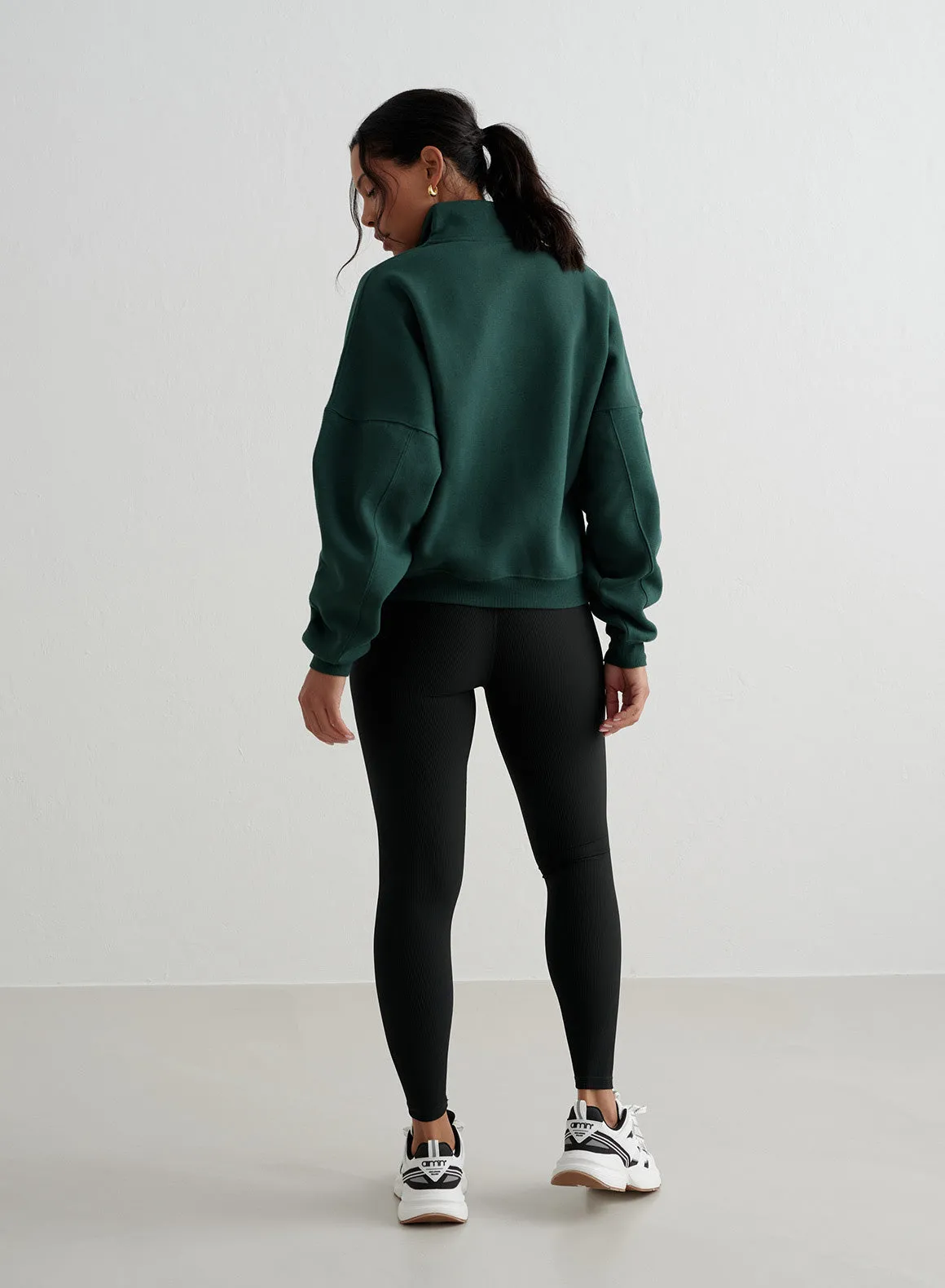 Deep Emerald Varsity Sweat Half Zip