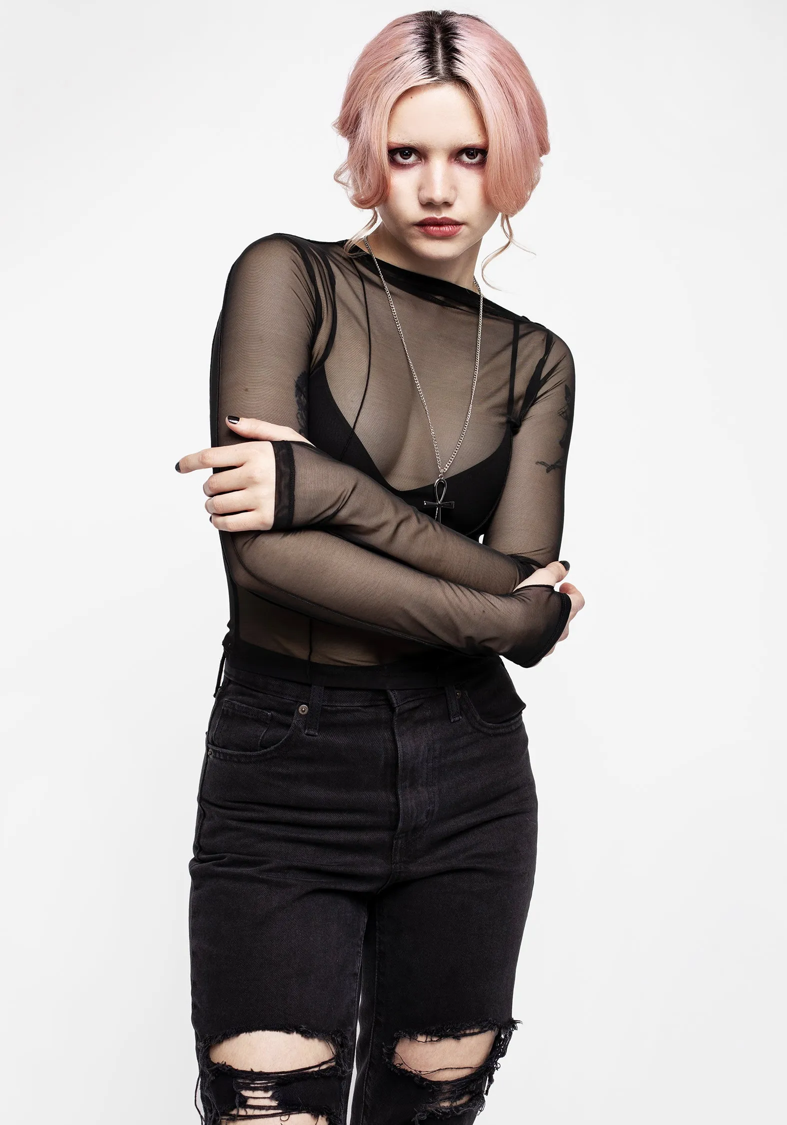 Dissident Asymmetric Seam Mesh Top