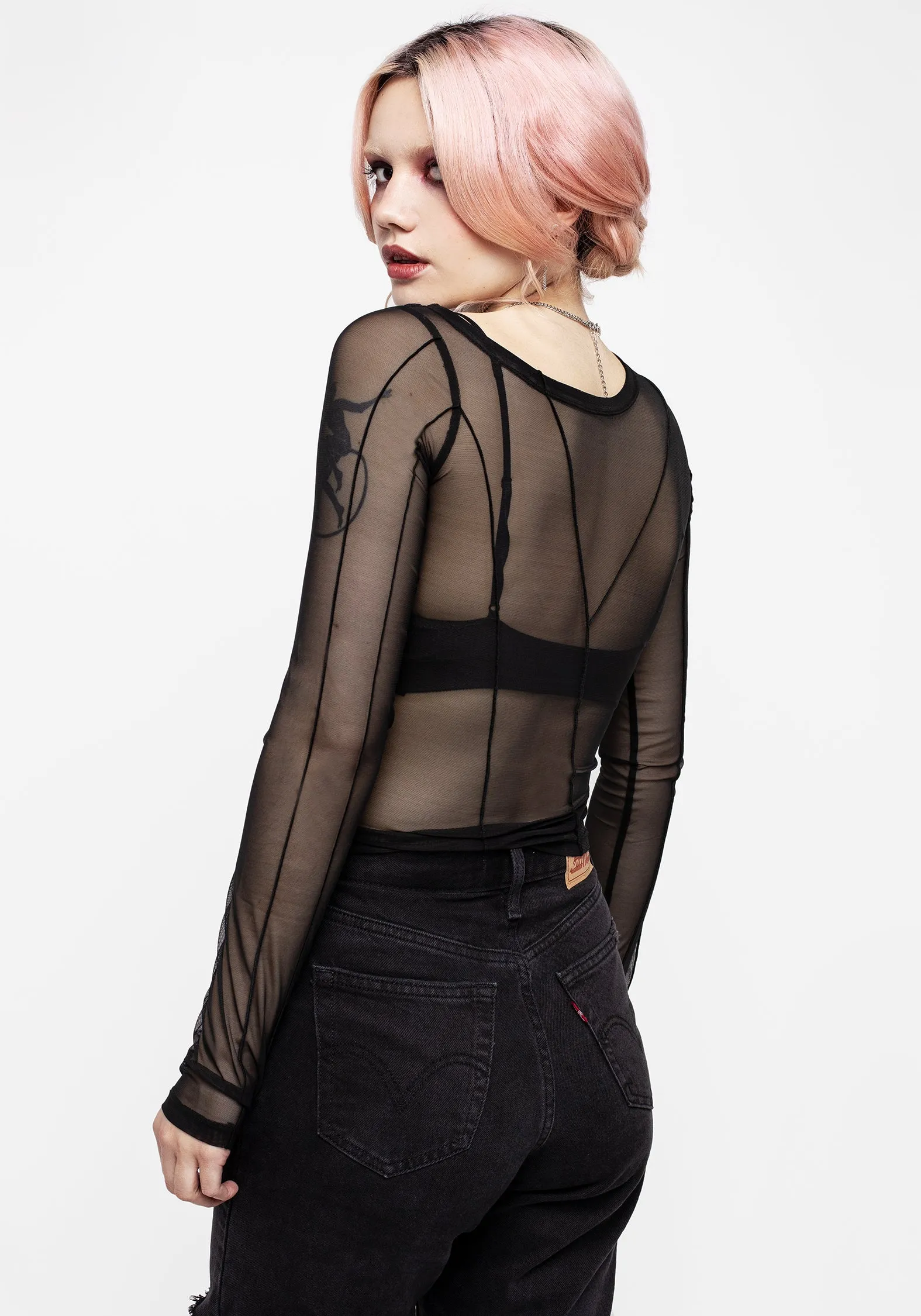 Dissident Asymmetric Seam Mesh Top