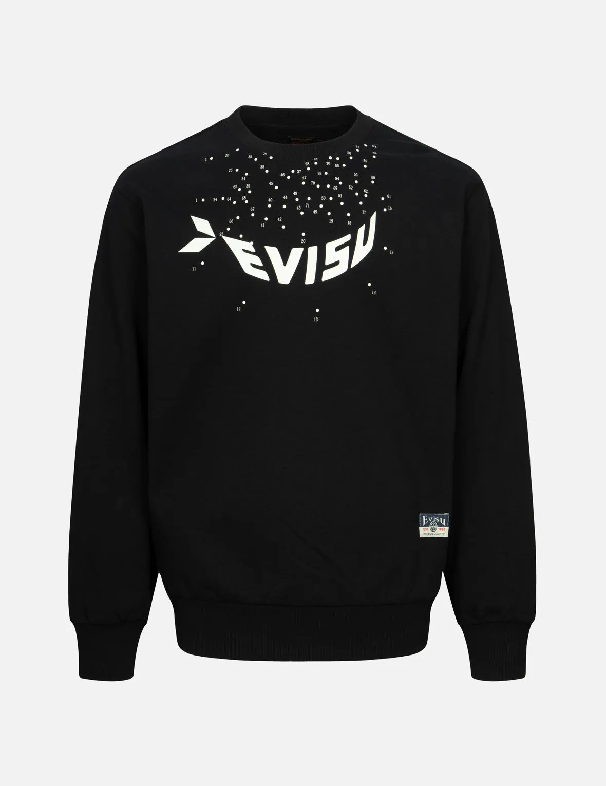 Dot-to-Dot Daruma and Logo Print Relax Fit Sweatshirt