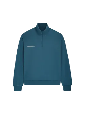 Double Jersey Half Zip Sweatshirt—storm blue