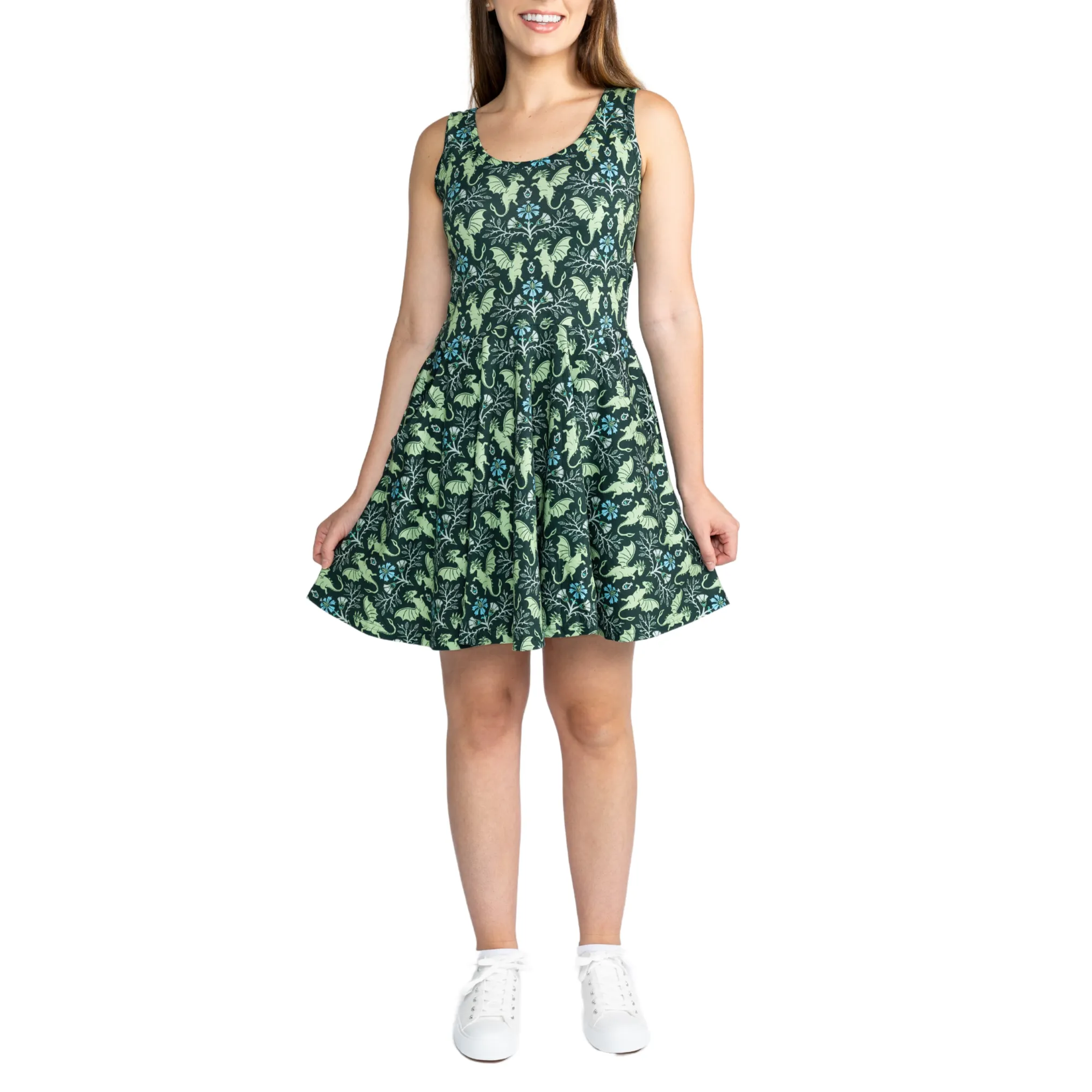 Dragon Damask Skater Dress