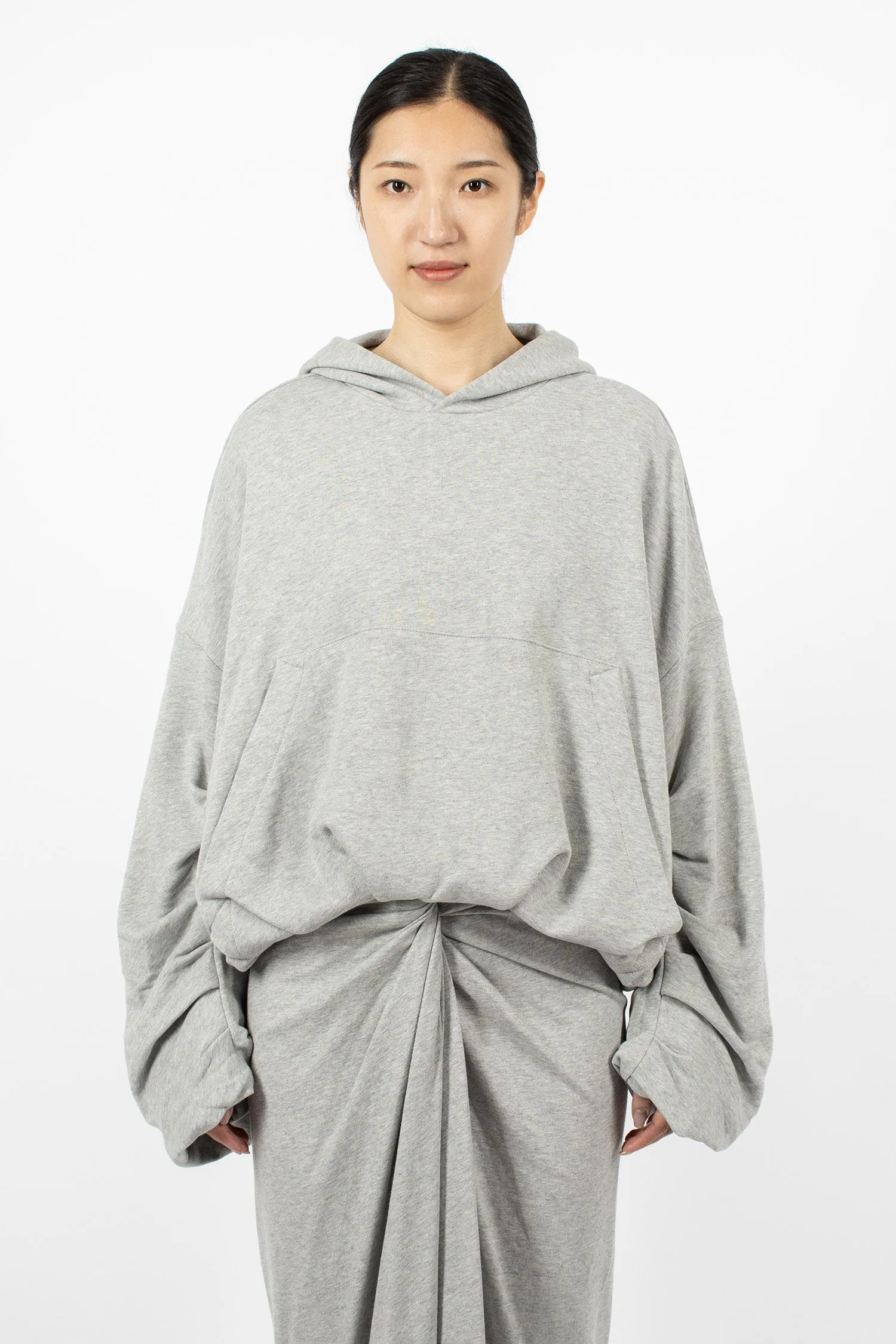 Draped Hoodie Grey Melange