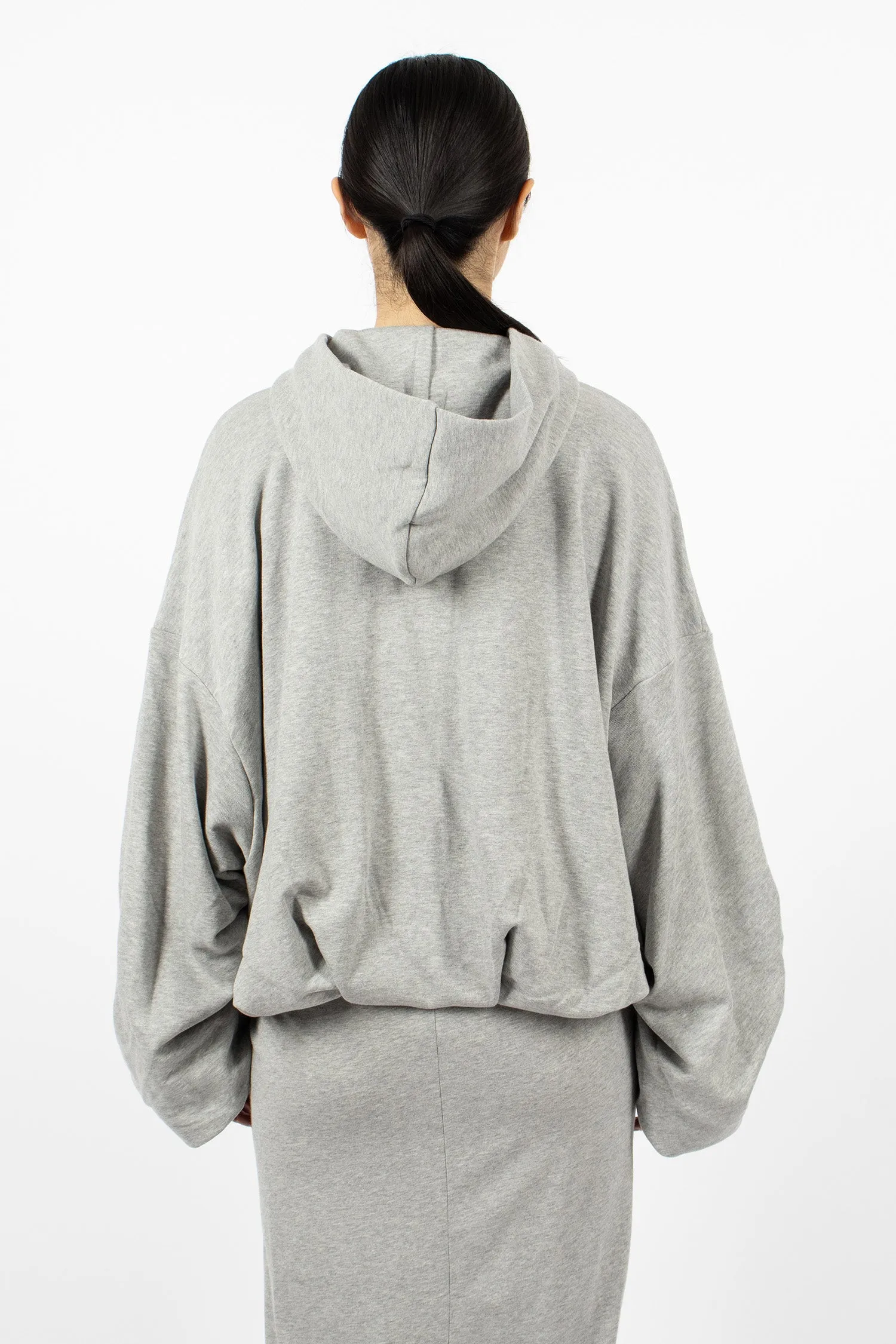 Draped Hoodie Grey Melange