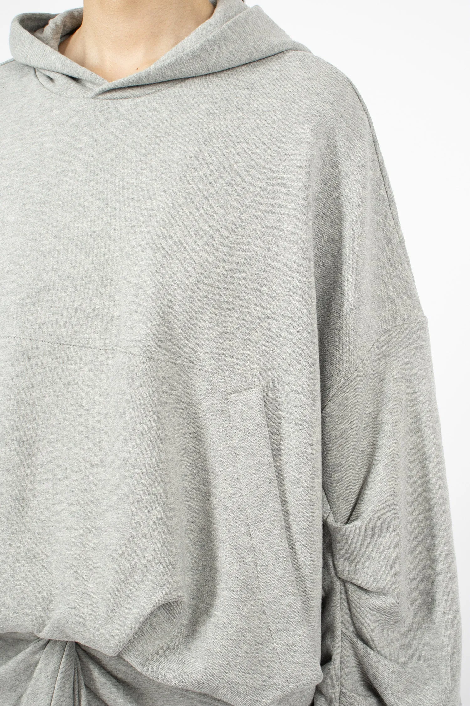 Draped Hoodie Grey Melange