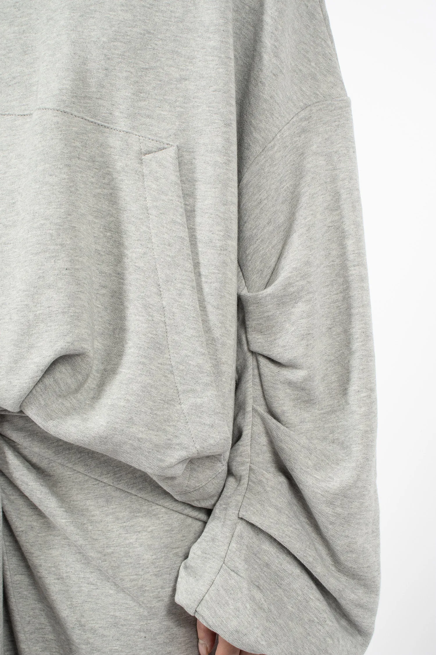 Draped Hoodie Grey Melange