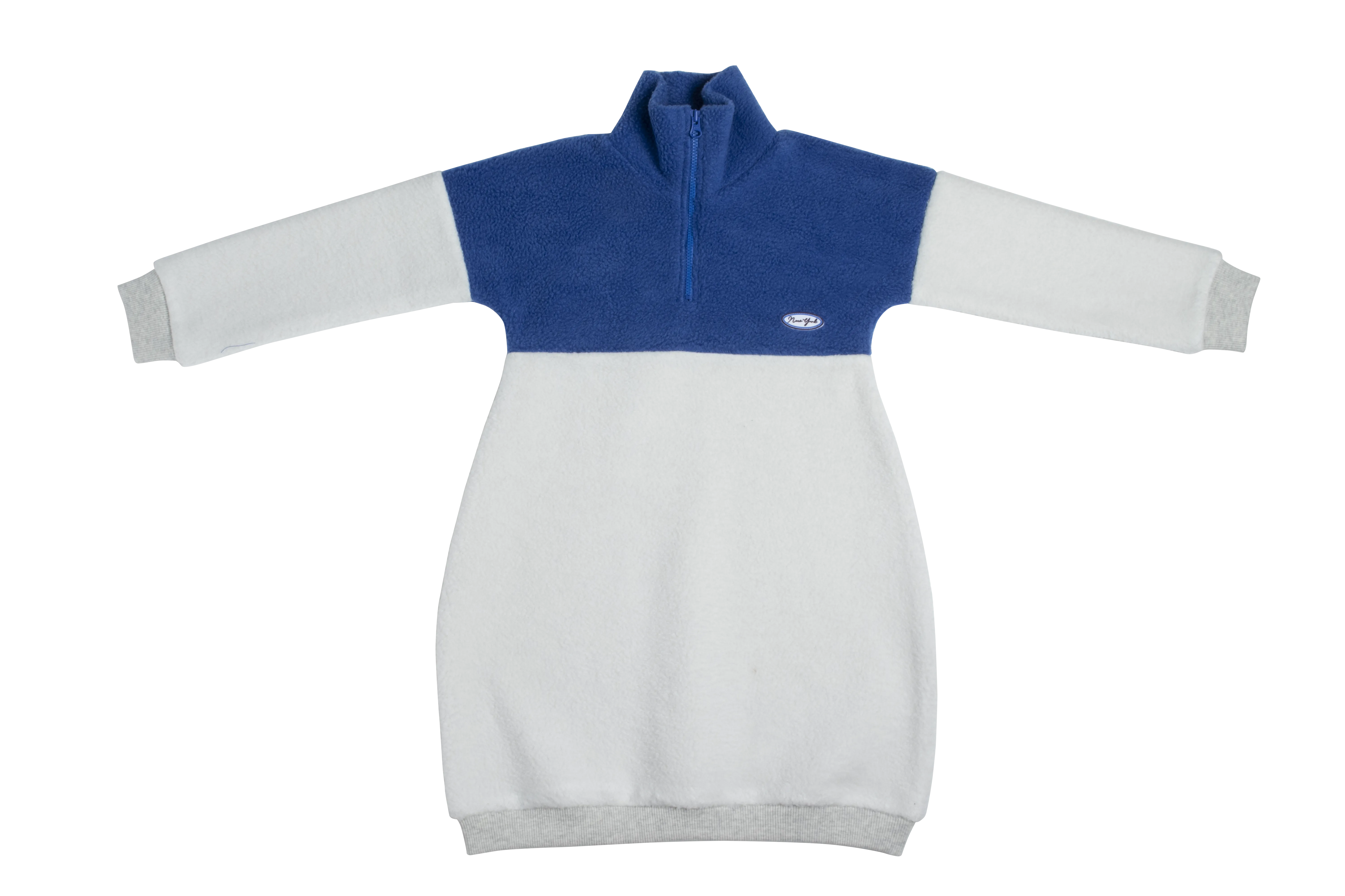 dress sherpa color block - blue