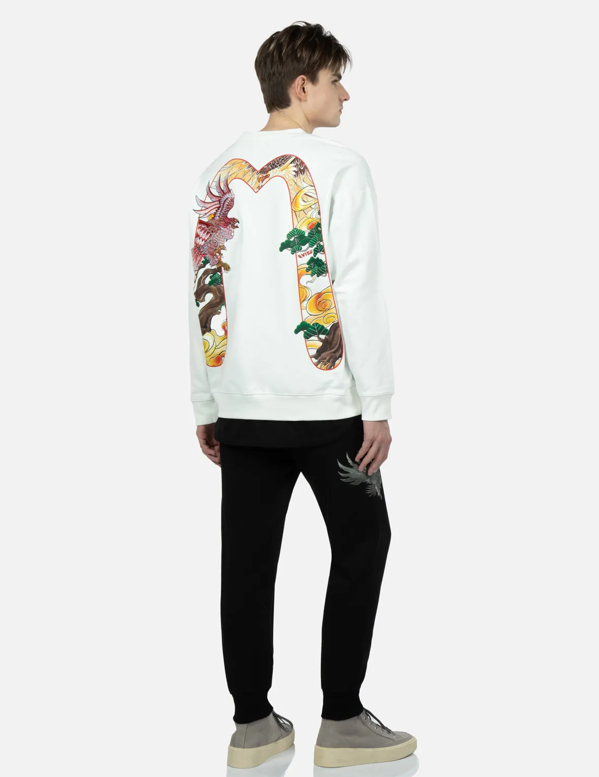 Eagle Daicock Print and Embroidery Sweatshirt