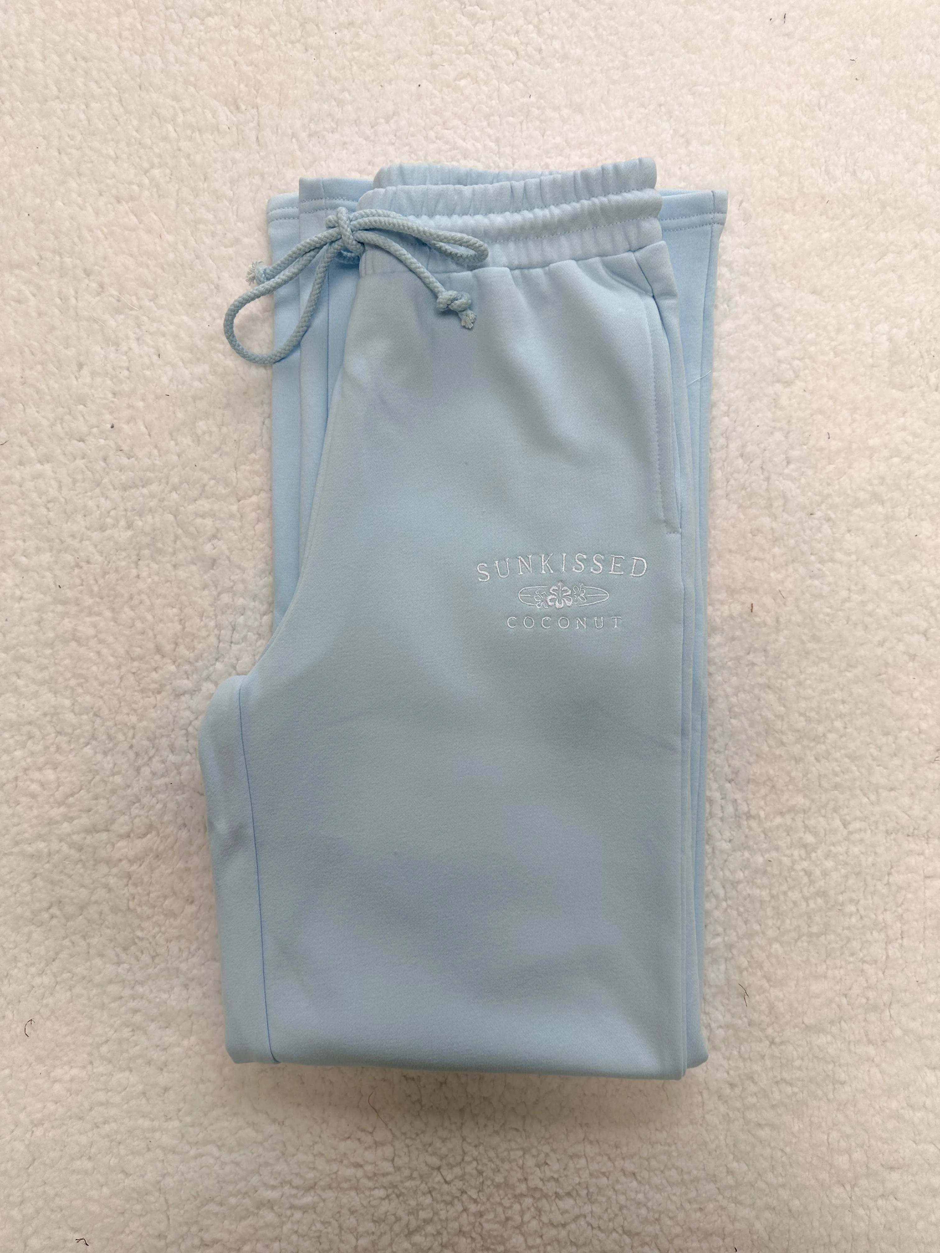 Everly Clearwater Blue Sunkissedcoconut Embroider Sweatpants