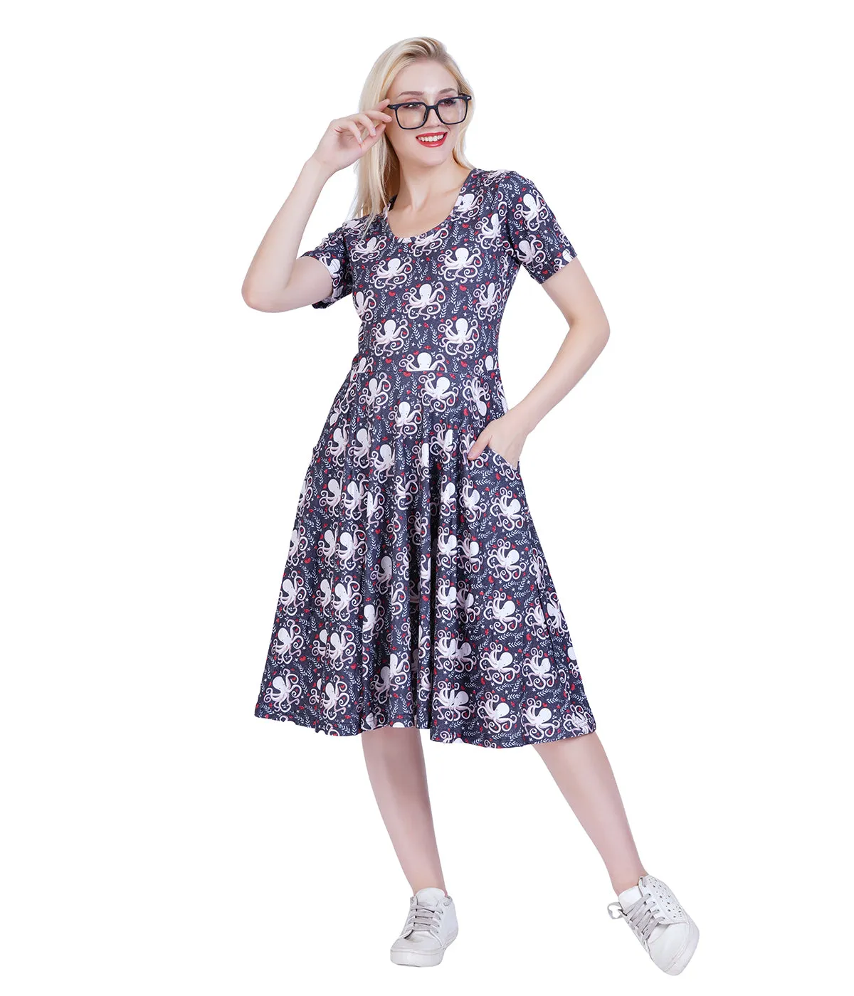 Floral Octopus Twirl Dress