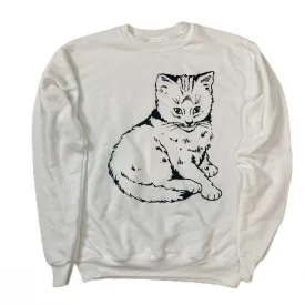 Focus Cat Giant Sweatshirt - Black and White