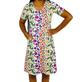 Fruits & Veggies A-Line Dress (With Waist Seam) [FINAL SALE]