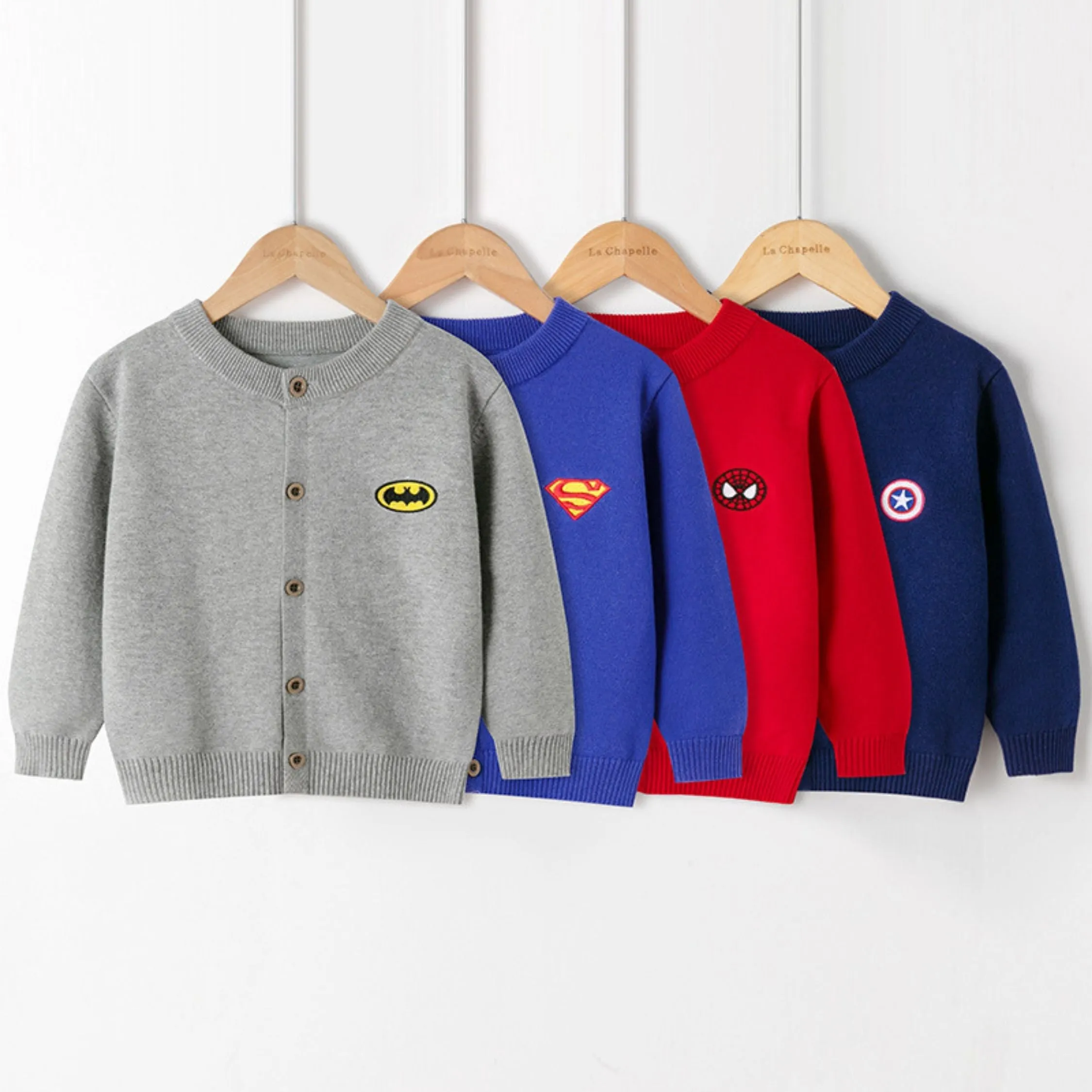 Full Sleeve Crew Neck  Boys Cardigan, Mulitcolours