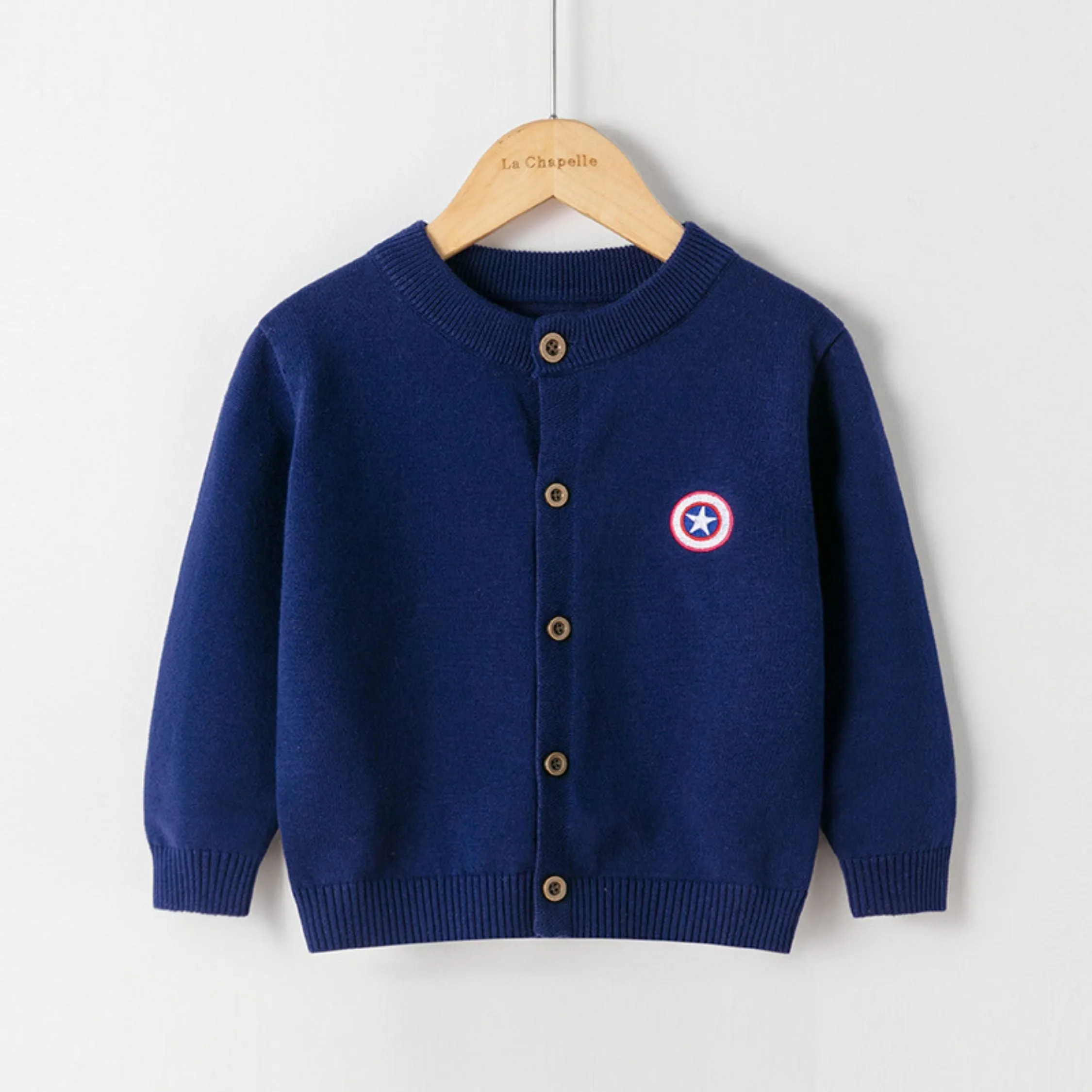 Full Sleeve Crew Neck  Boys Cardigan, Mulitcolours