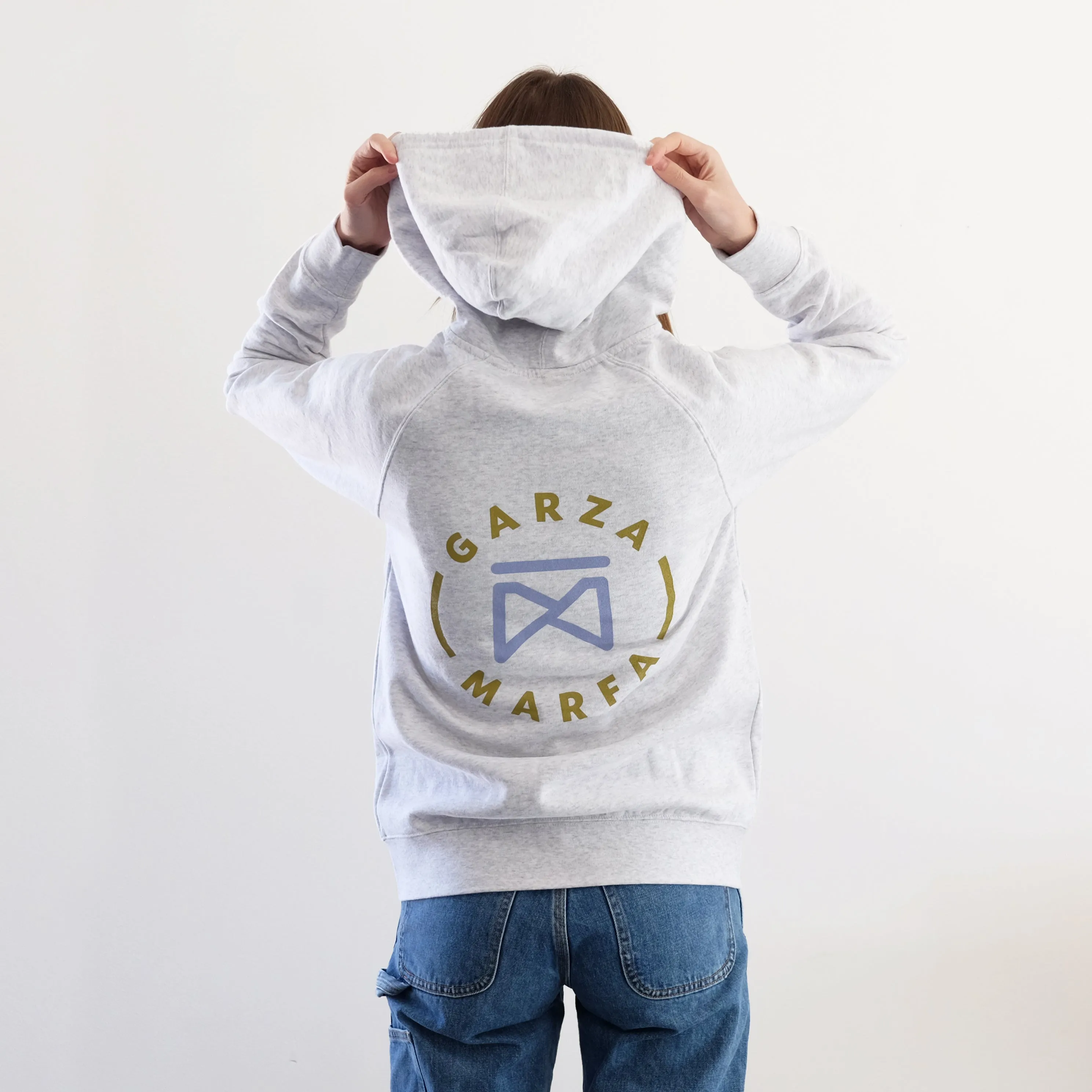 Garza Marfa White Heather Grey Unisex Zip Hoodie