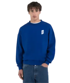 Genderless Crew-neck Sweatshirt With 9zero1 Logo - Blue