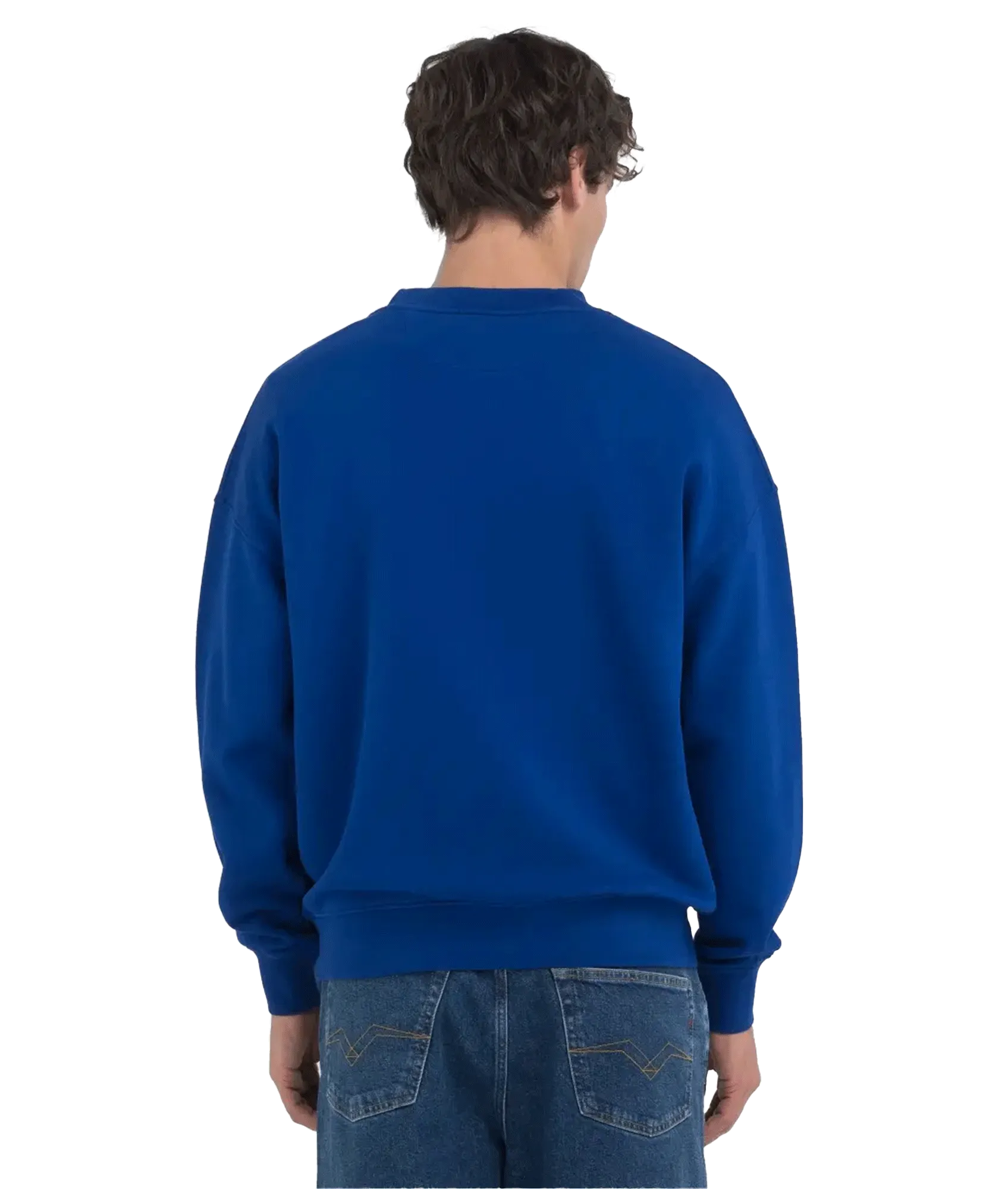 Genderless Crew-neck Sweatshirt With 9zero1 Logo - Blue