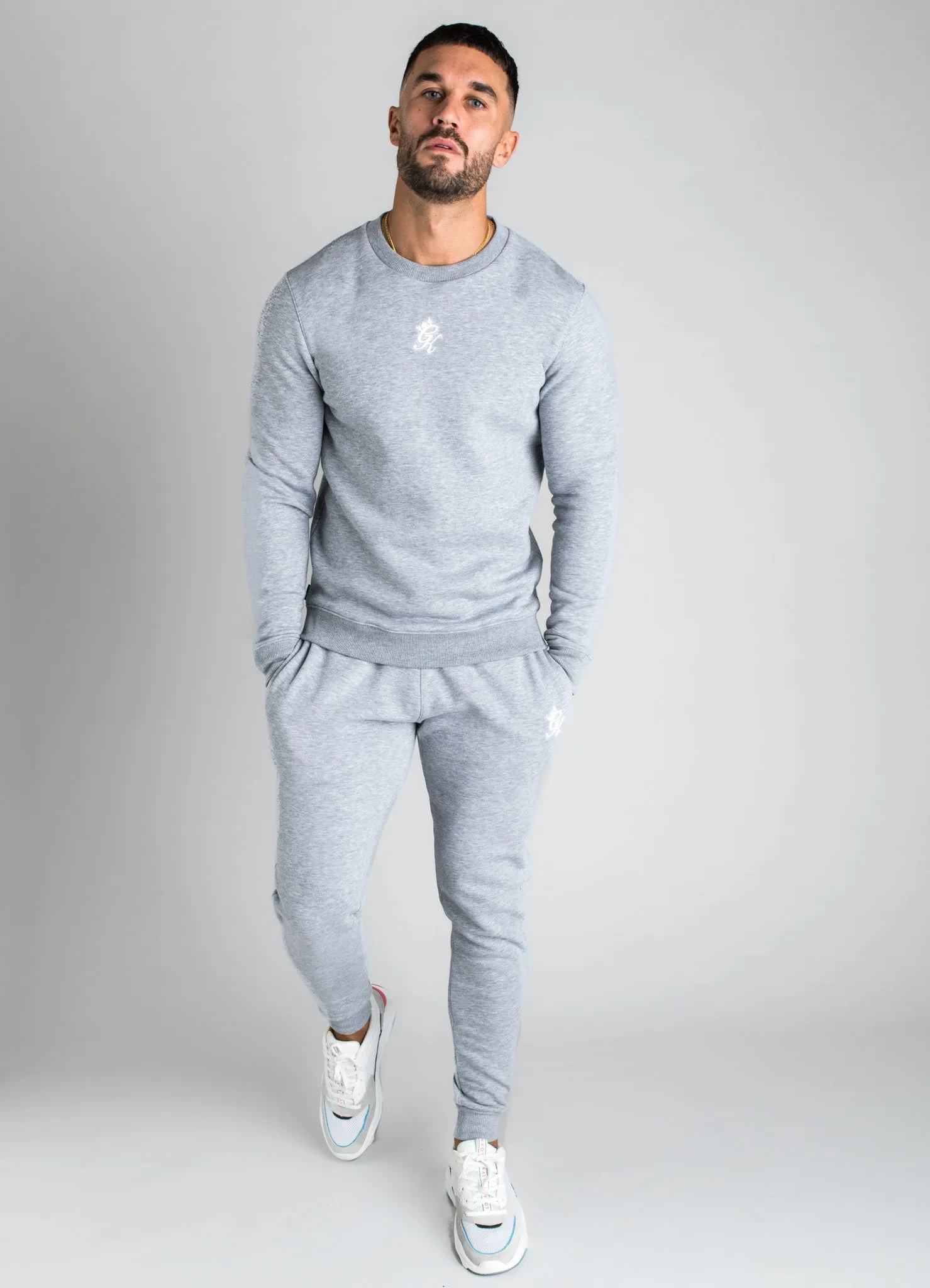 GK Basis Crew Neck Sweatshirt - Grey Marl